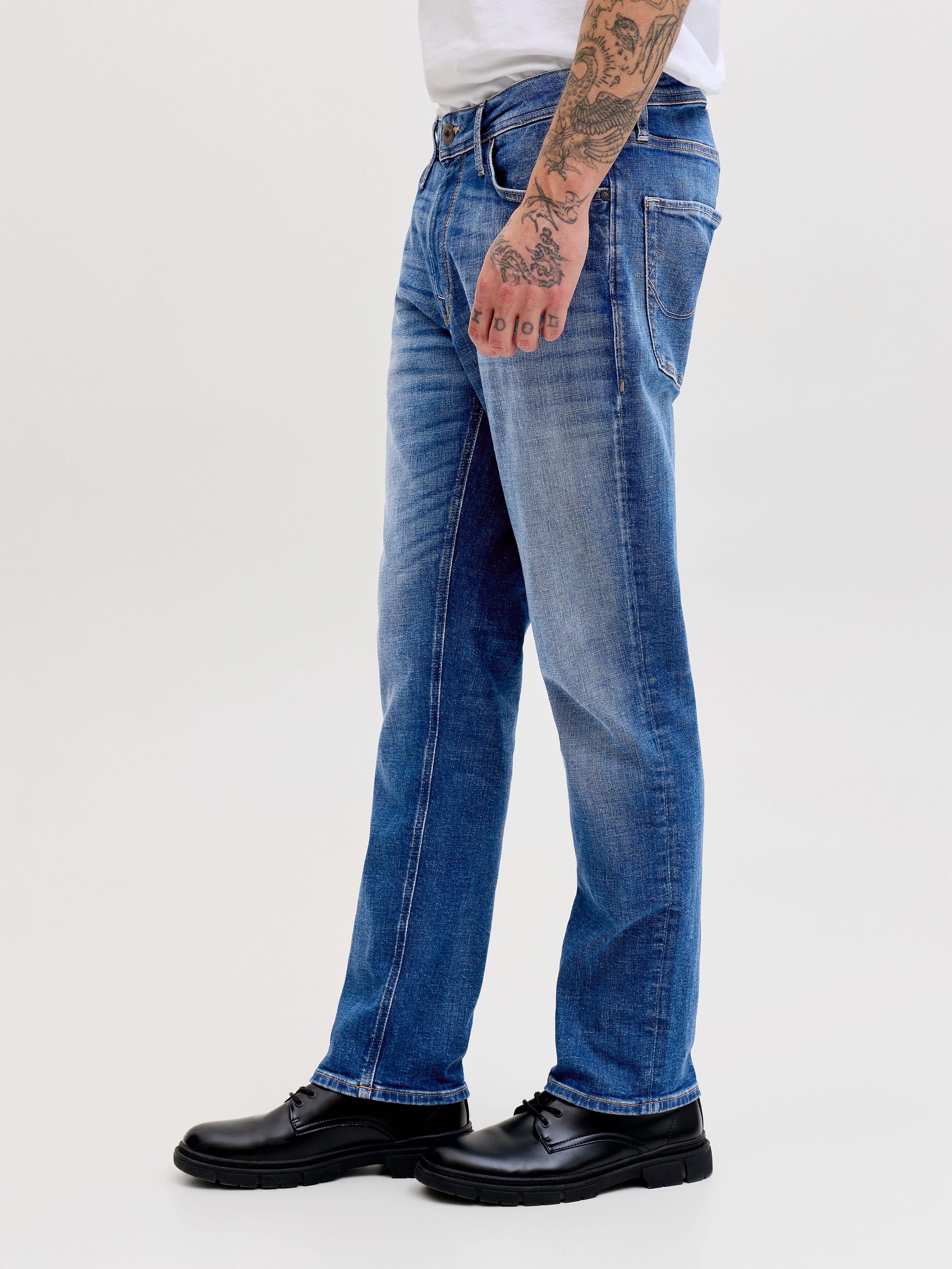 Jack & Jones Regular-fit-Jeans JJICLARK mit Used-Look und Stretch für den Alltag mit Abriebeffekten – Bild 2 von 5