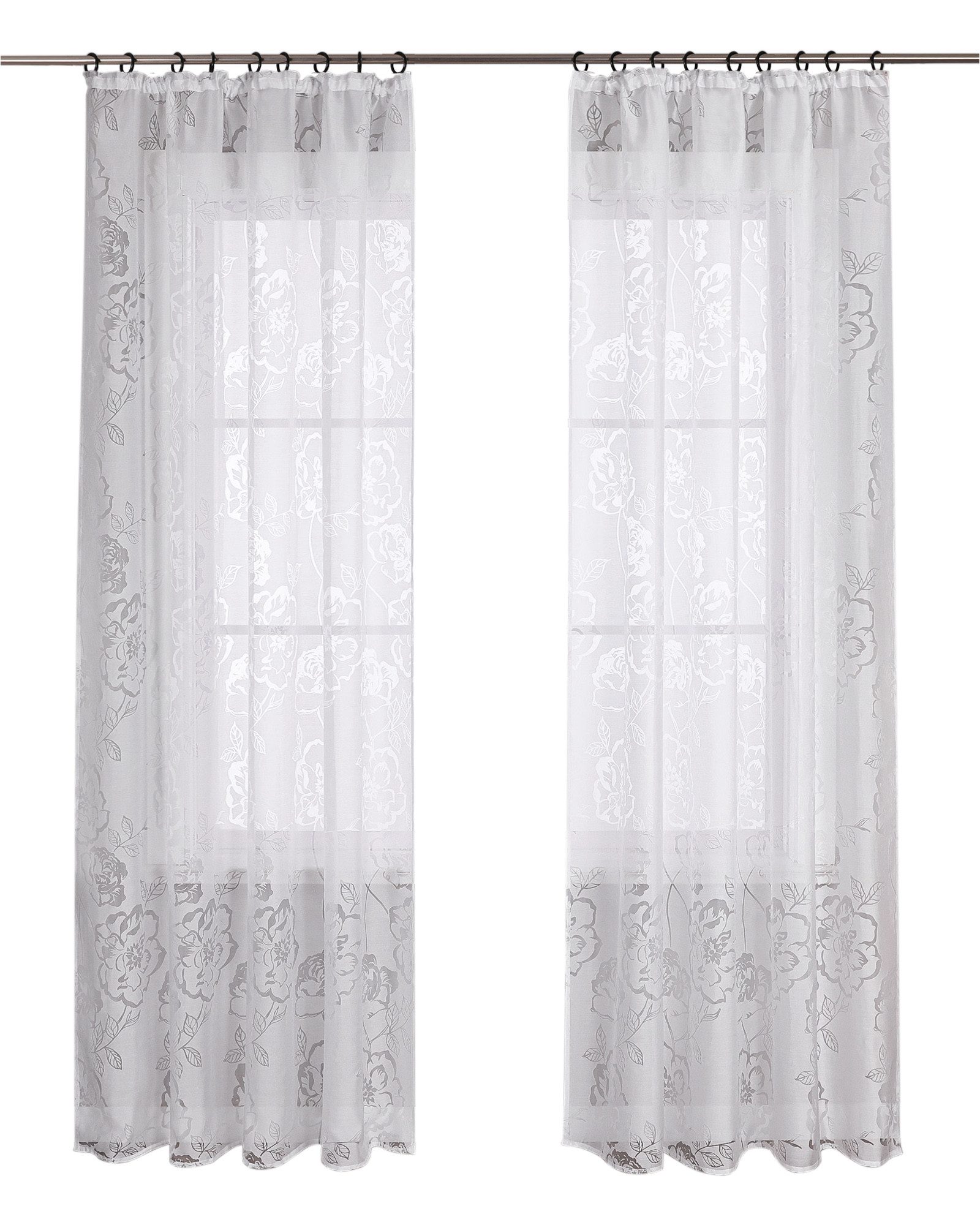 Joyswahl Gardine Ausbrenner (1 St), Kräuselband, transparent, Ausbrenner, V günstig online kaufen