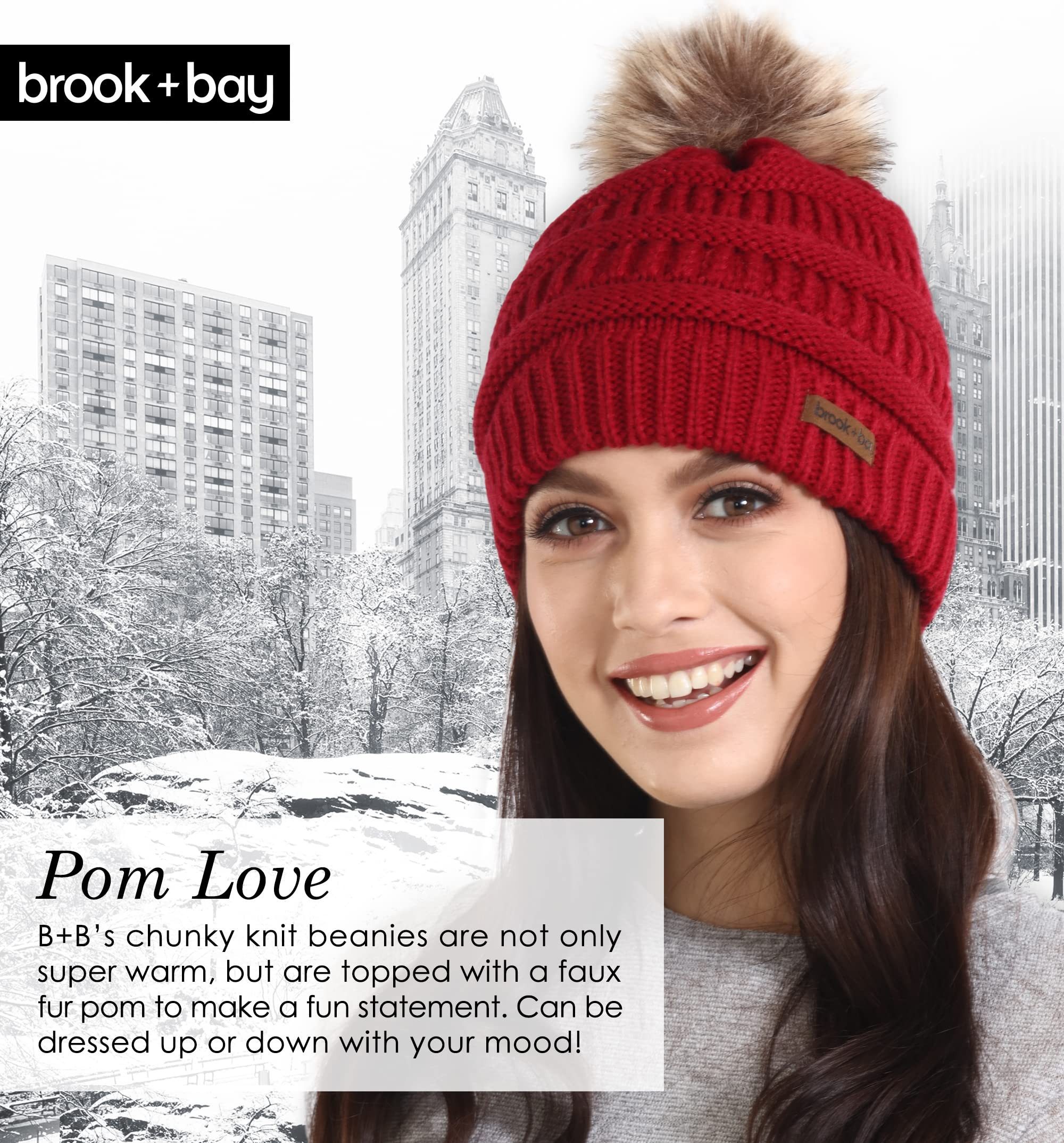 Tough Outfitters Beanie Beanie Strickmütze für Damen One Size Winter Bommel günstig online kaufen