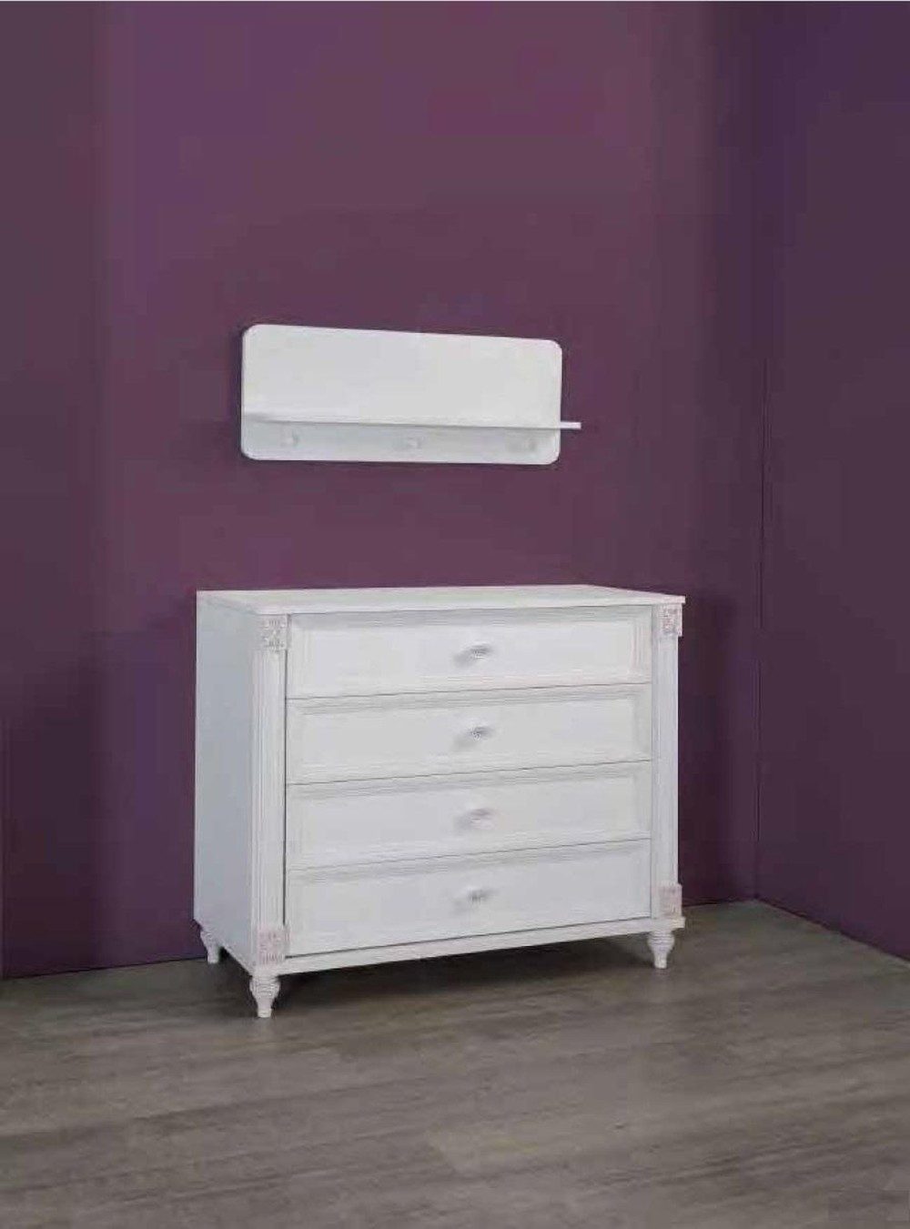 JVmoebel Kommode Moderne Kommode aus massivem Holz mit weißen Schubladen (1 St), Made in Europa