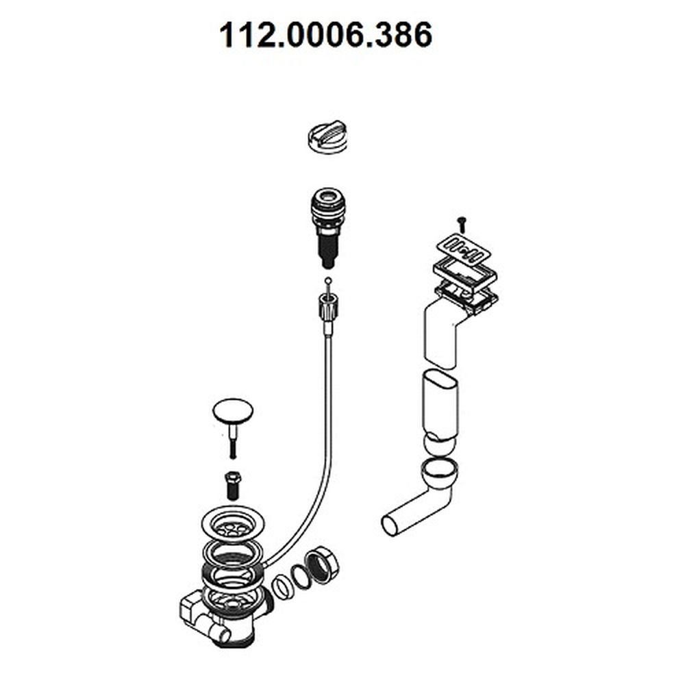 FRANKE Ablaufventil Ablaufventil 1,5" m. Überlauf Excenterventil Tina 684 TAX u.a.