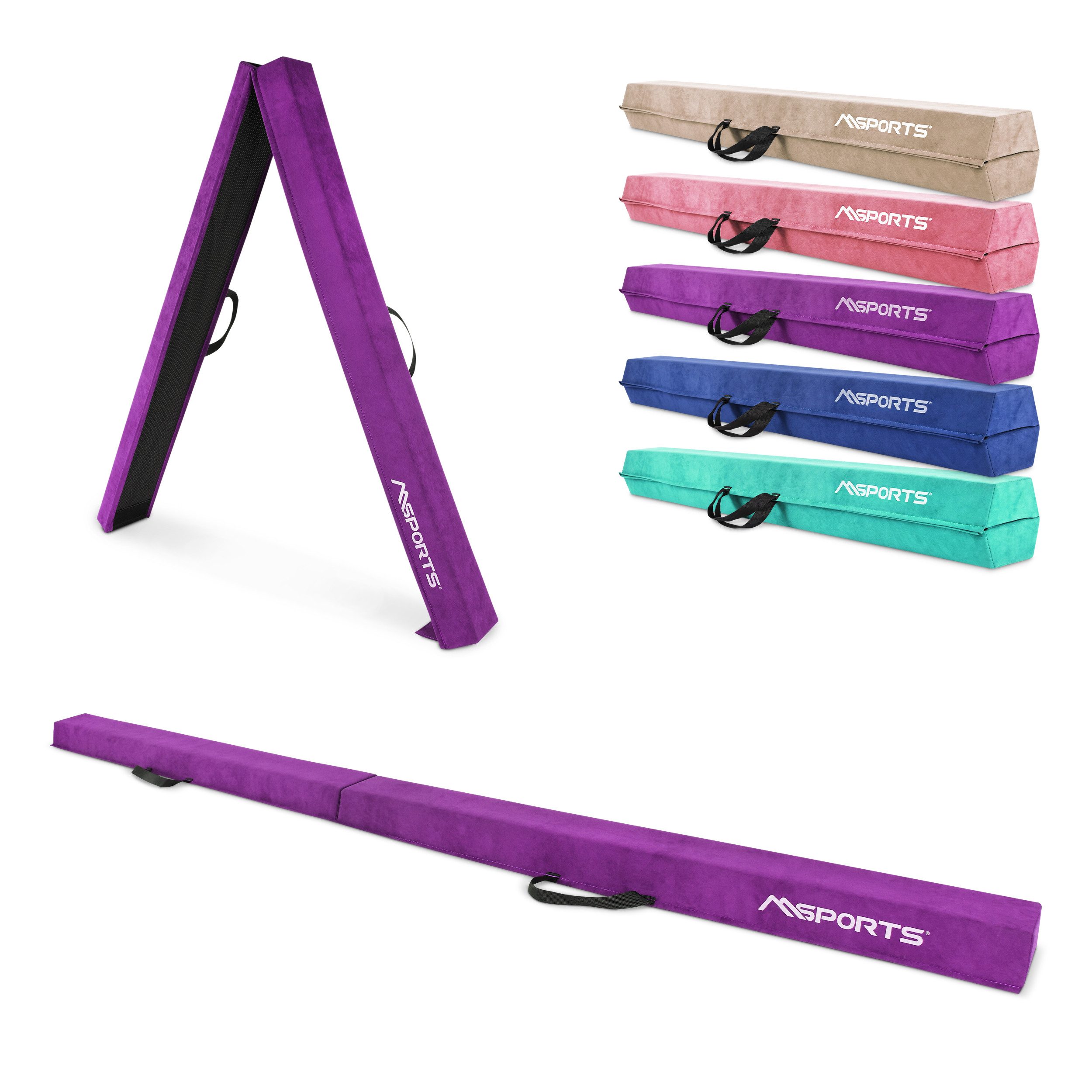 MSports® Balancetrainer Schwebebalken faltbar Premium 15 × 6 cm – 240 / 270 / 300 cm