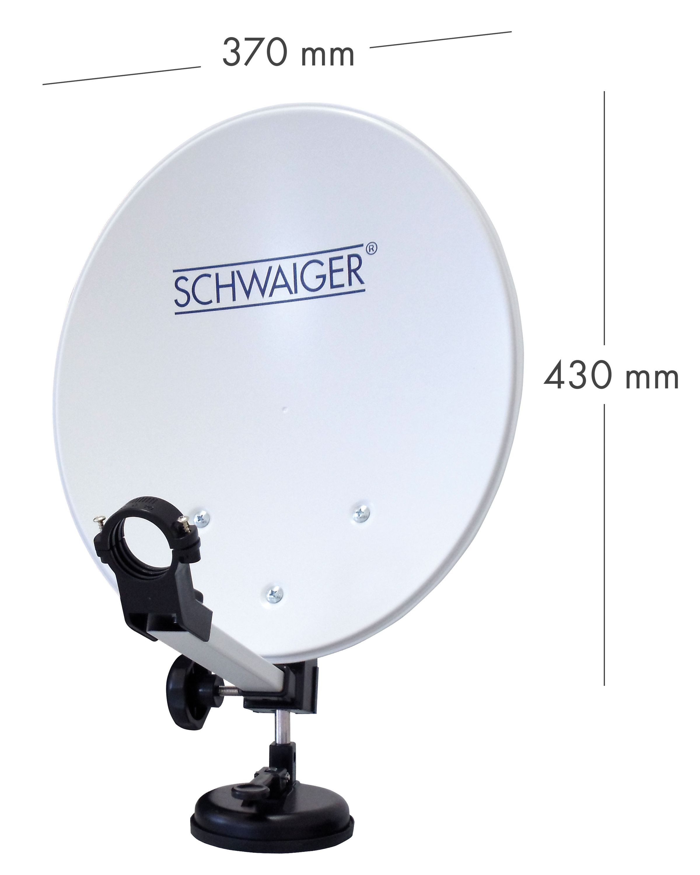 Schwaiger 719604 SAT-Antenne (35 cm, Stahl, Single LNB, hellgrau)