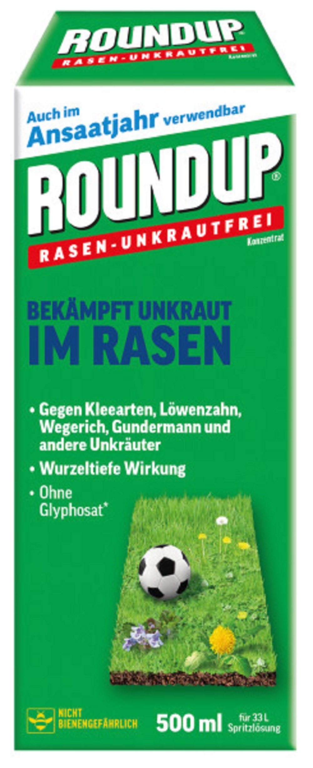 ROUNDUP Unkrautbekämpfungsmittel Roundup Rasen Unkrautfrei Konzentrat 500 ml