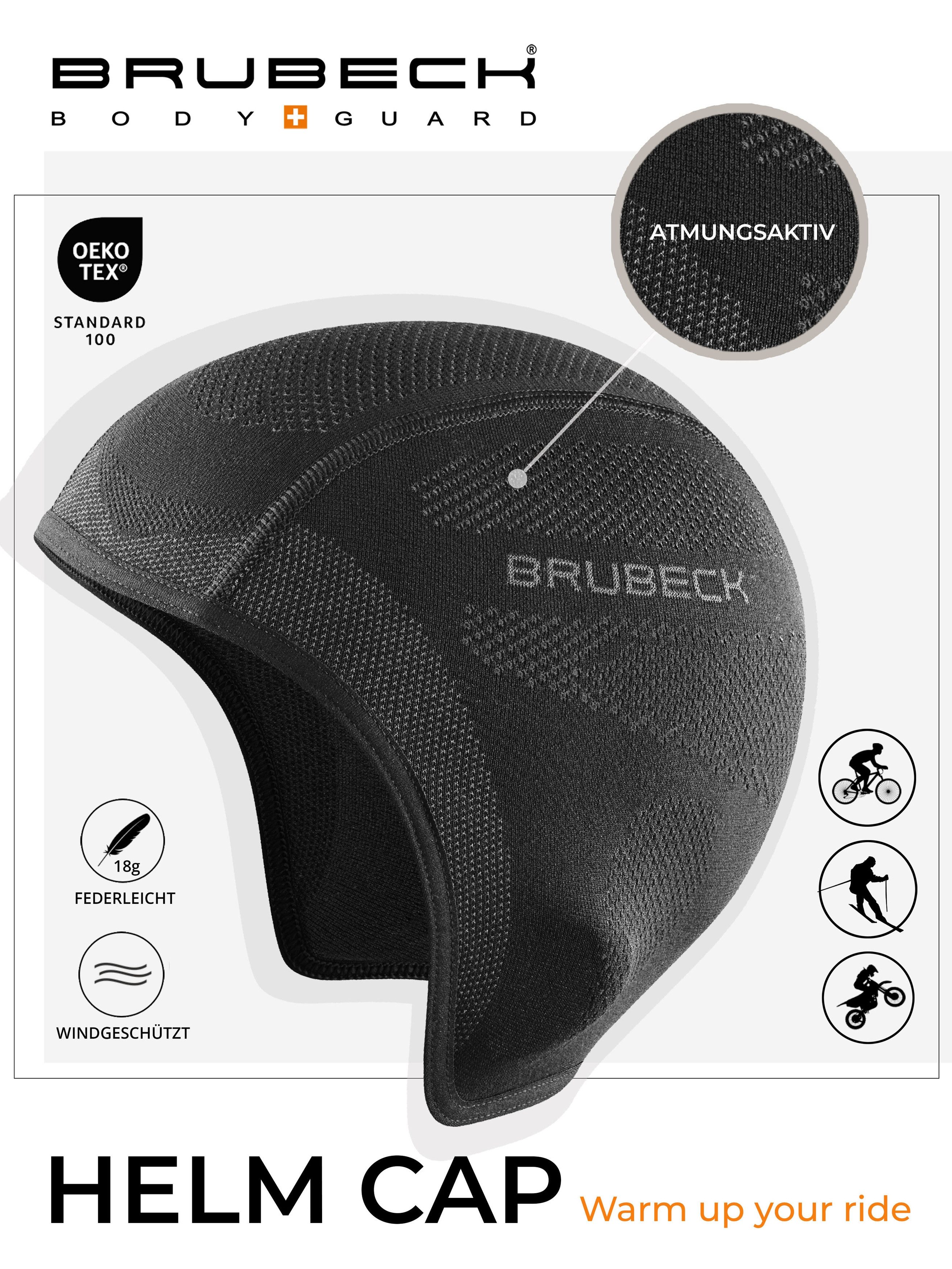 BRUBECK Unterhelmmütze Unterhelm Mütze Temperaturregulierend Funktionsmütze 1/2 Sturmhaube atmungsaktiv, schnelltrocknend, windabweisend