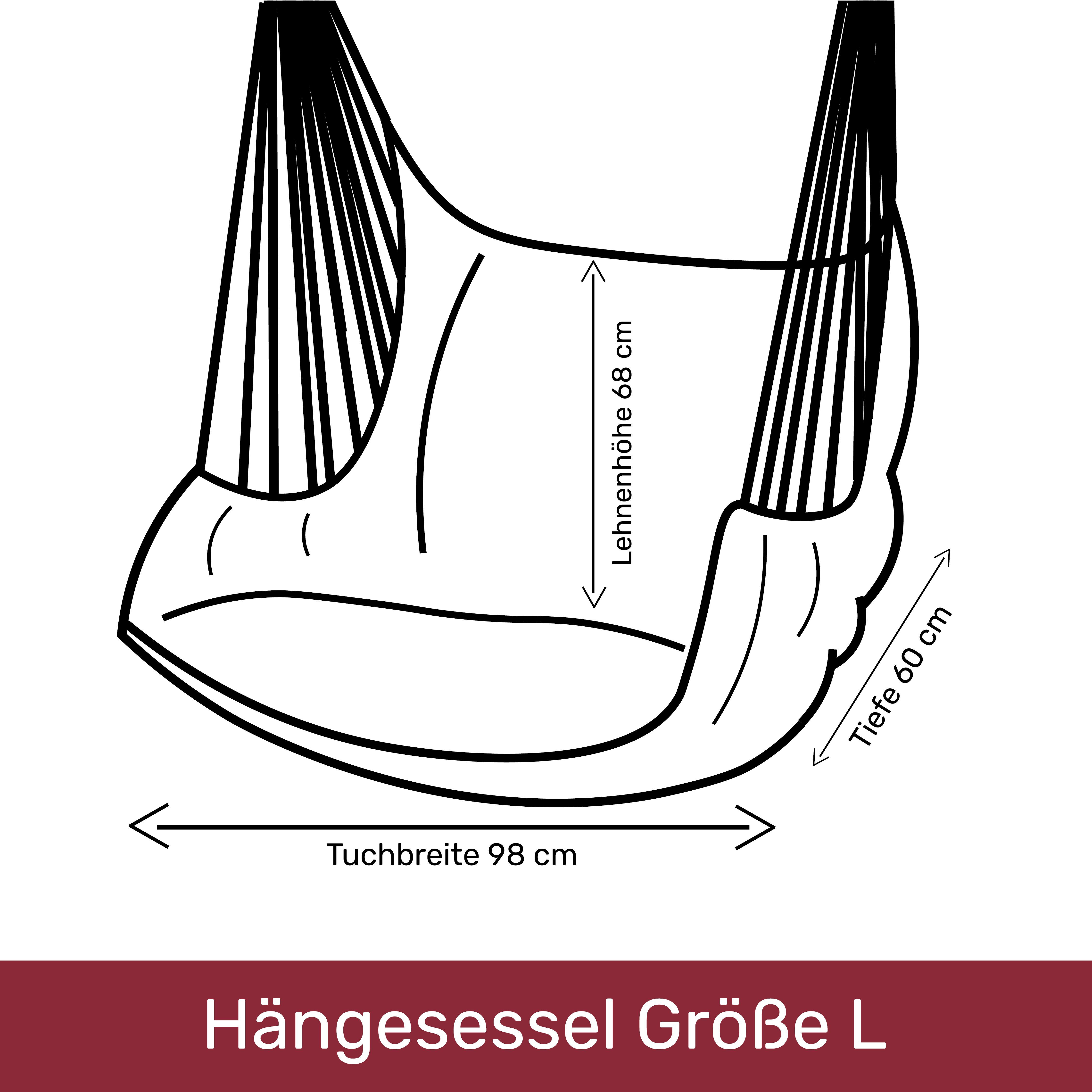 Hängesitz mit verschieden Hängestuhl Größen (Hängesessel in Adria Hängestuhl Kissenhüllen), und Farben HOBEA-Germany Kissenhüllen Inkusive Hängesessel