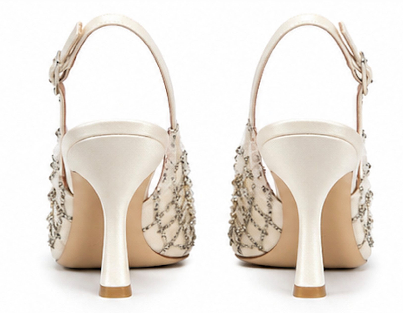 ALBERTA FERRETTI Couture High Heels Slingback Pumps Perlen Kristallen Slingpumps Handapplizierten Perlen,Kristallen,filigranen Stickereien