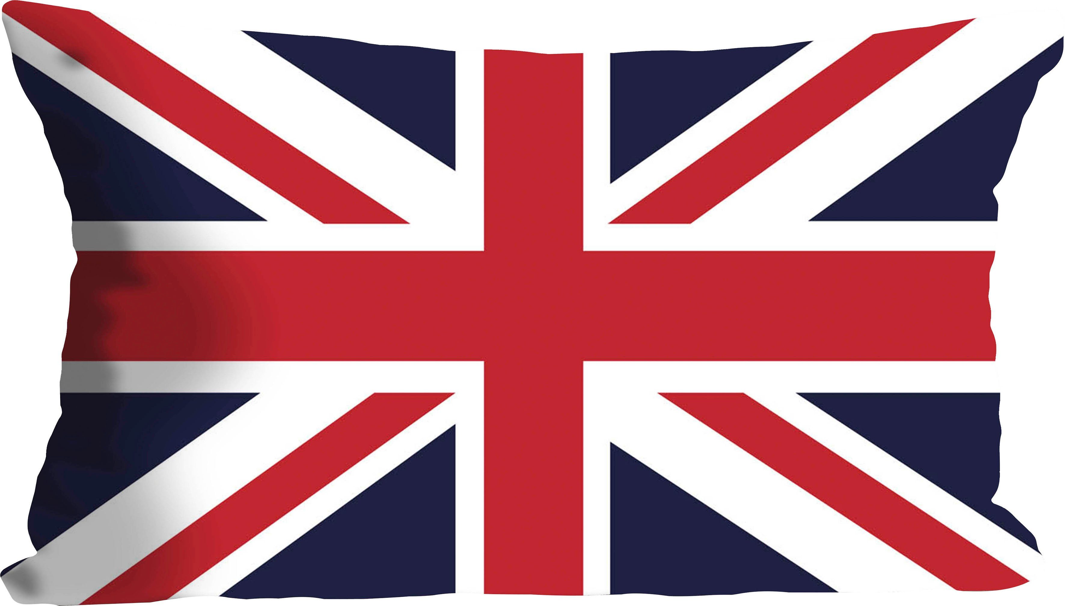 queence Dekokissen Florian, mit britischer Flagge, Kissenhülle ohne Füllung, 1 Stück
