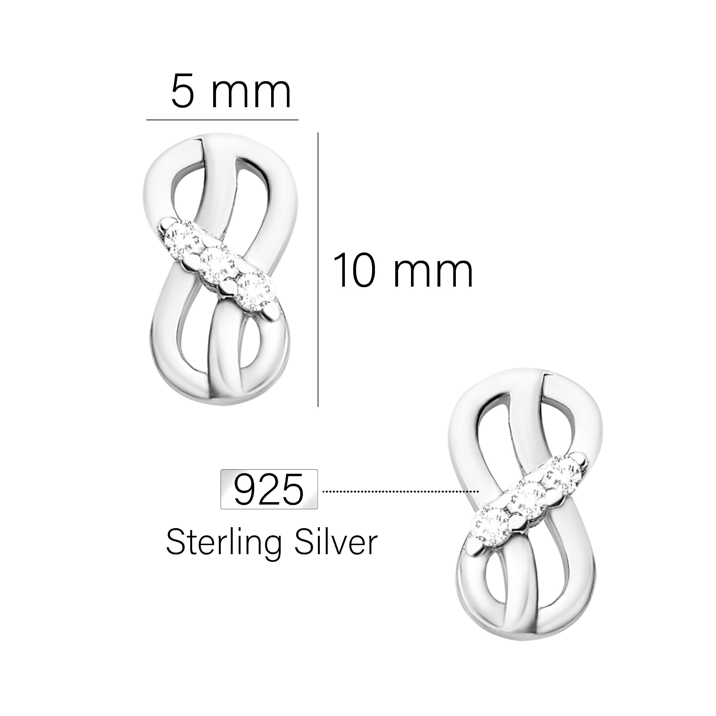 Damen Unendlich, Ohrstecker Milani Paar Silber 925 Sofia Schmuck