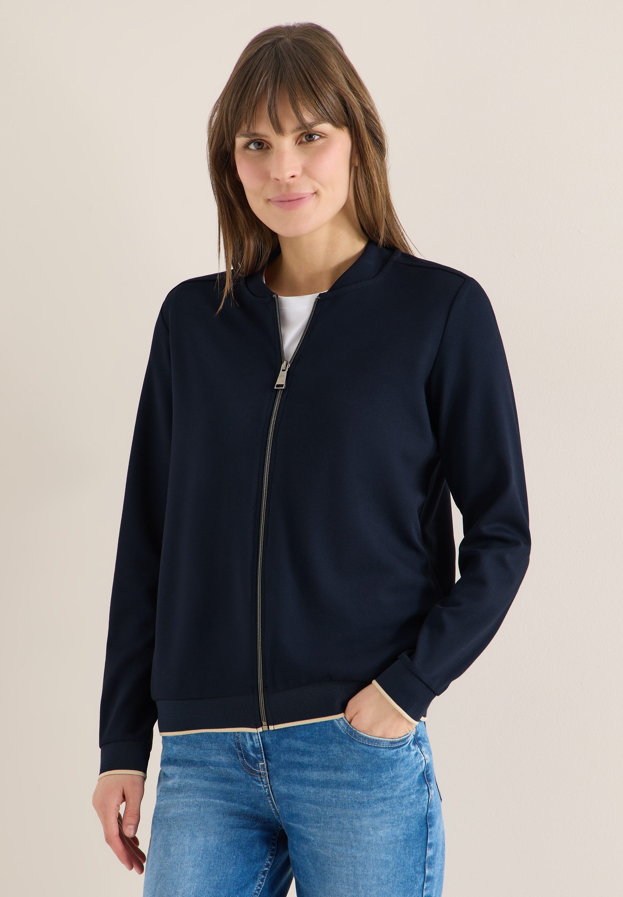 CECIL Sweatjacke Rundhalsausschnitt günstig online kaufen