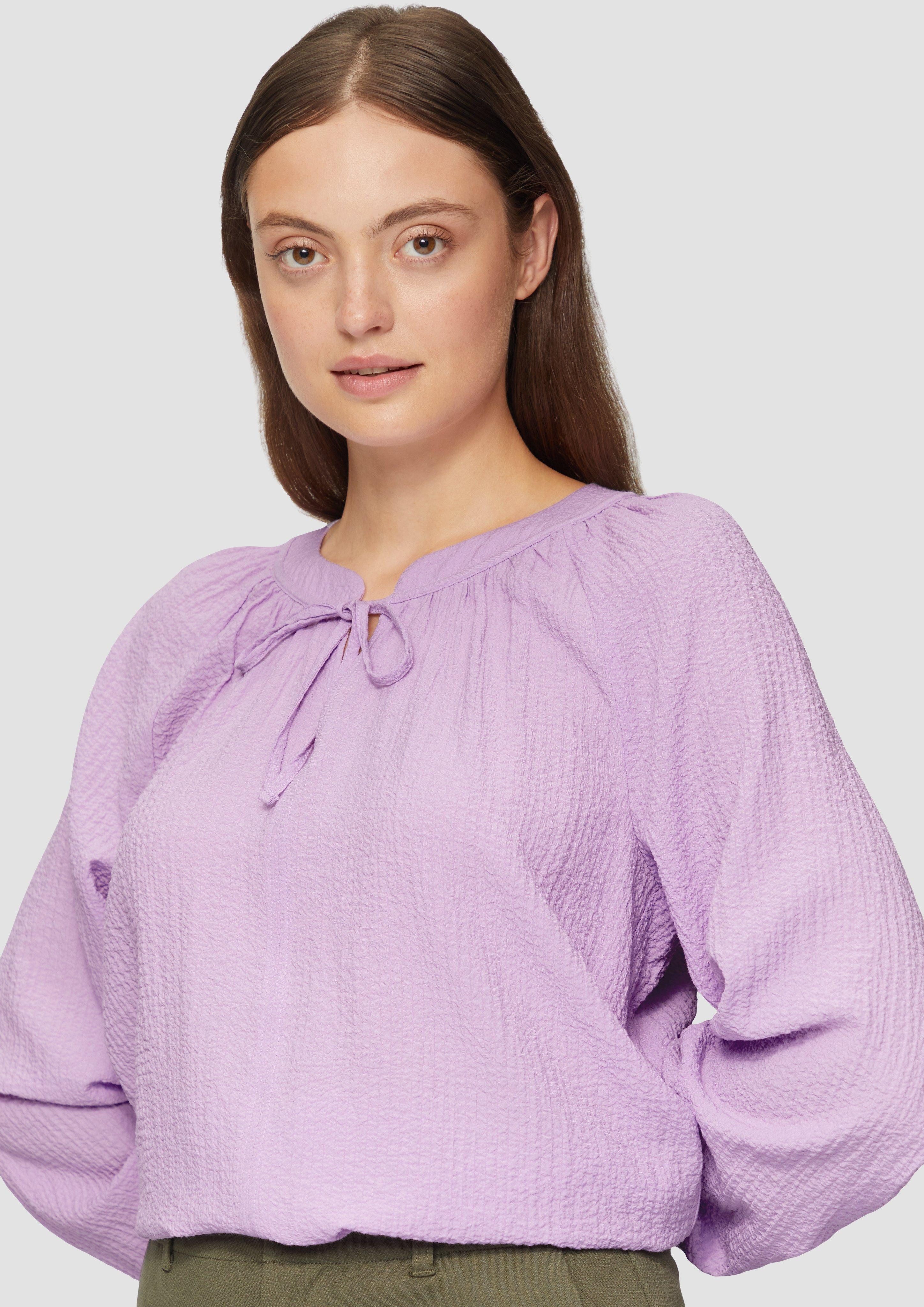 s.Oliver Langarmbluse Strukturierte Bluse mit Raffdetails günstig online kaufen