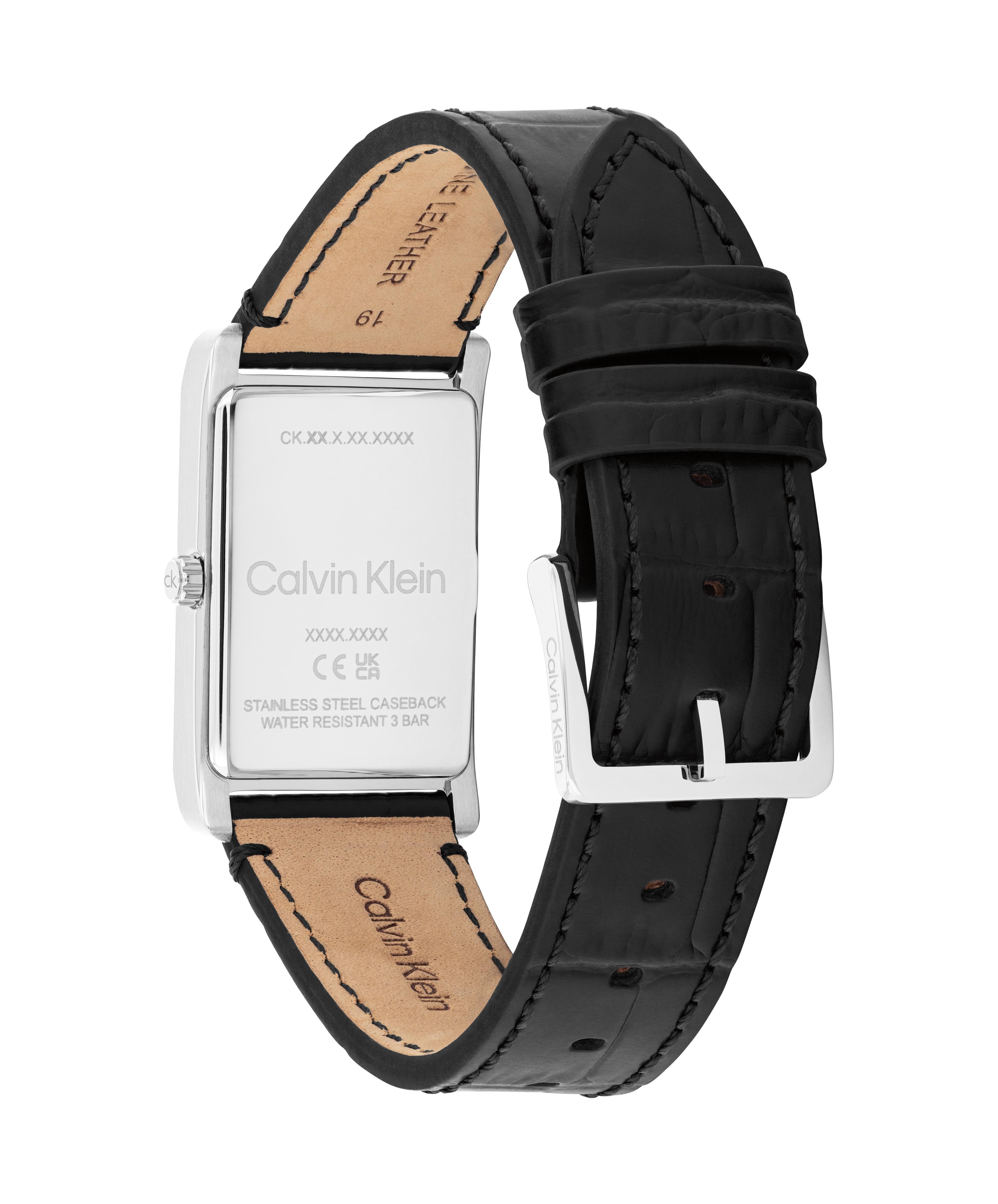Calvin Klein Quarzuhr Dapper 25200528, Armbanduhr, Damenuhr, Herrenuhr, Lederarmband, analog