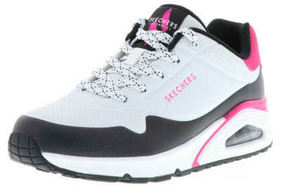 Skechers 155593/WNPK Uno-Backlit White/Neon Pink Sneaker Sichtbare Luftkissendämpfung in der Sohle