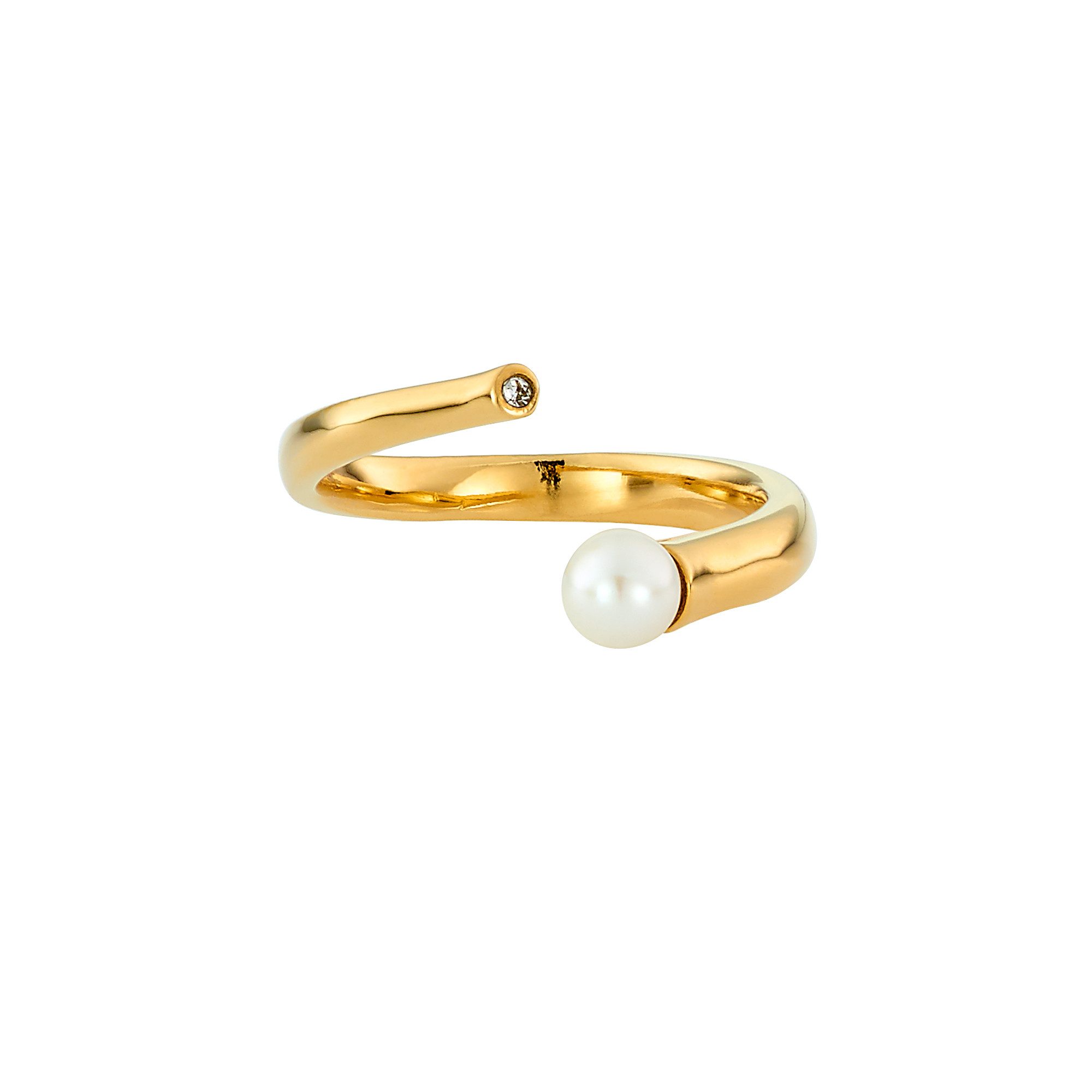 Heideman Fingerring Ring 421 Gold (Ring, 1-tlg., inkl. Geschenkverpackung), Perlenring mit echter Süßwasserperle