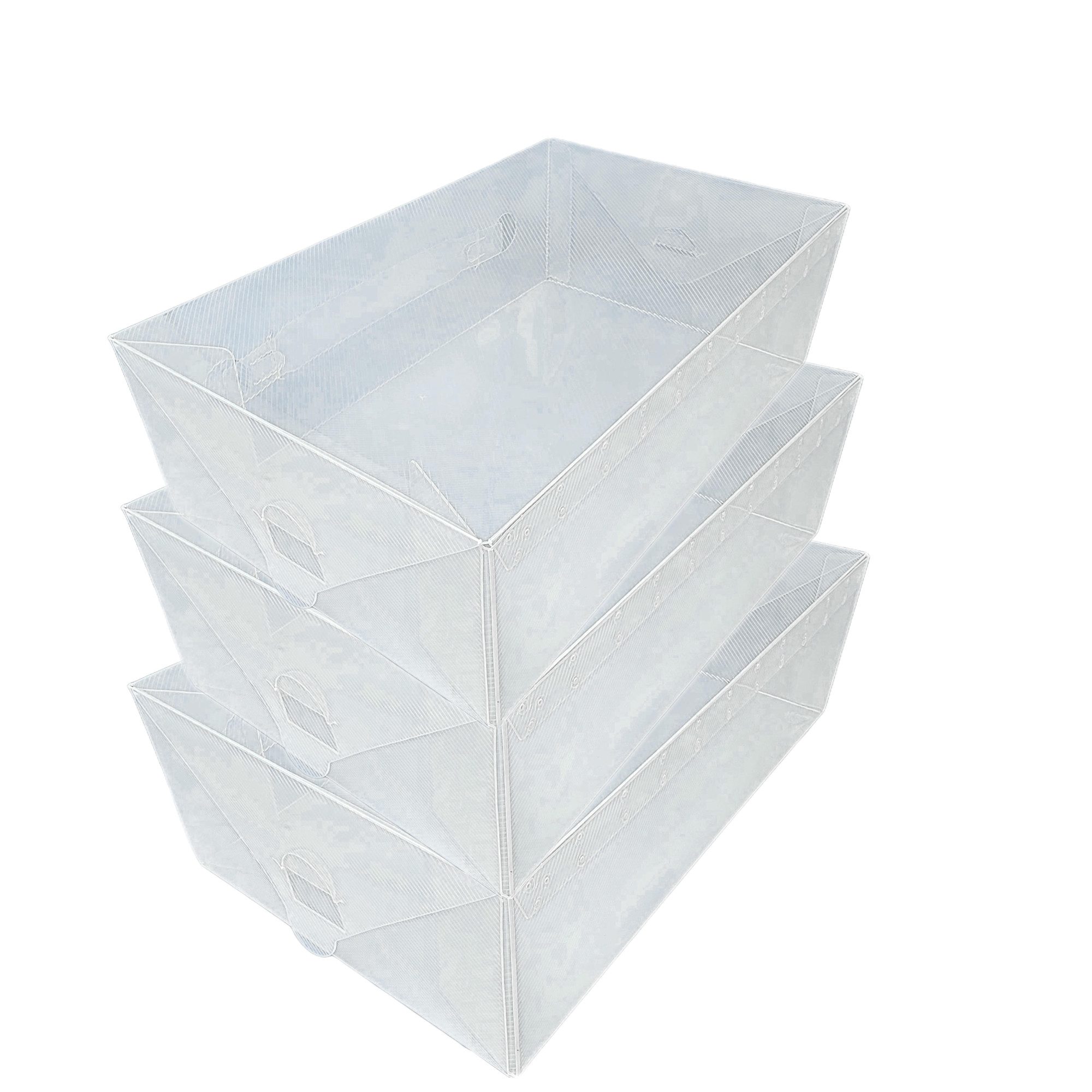 Dynasun Schuhbox Schuhbox PP368T (3 St), Schuhaufbewahrungsbox Platzsparendes, stapelbares Robust, staubfrei