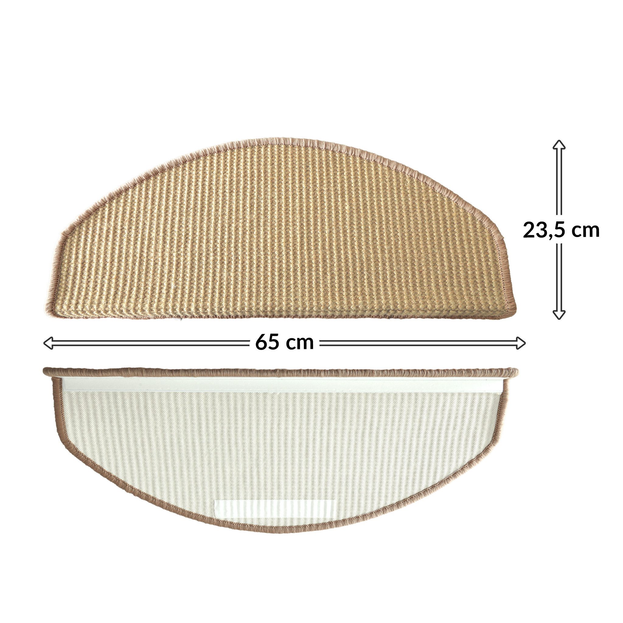 Floordirekt Stufenmatte Pearl, Sisal Treppenauflage halbrund, rutschhemmend, gekettelt, Halbrund, Mit Winkelprofil, Selbstklebend, Schalldämmend – Bild 2 von 5