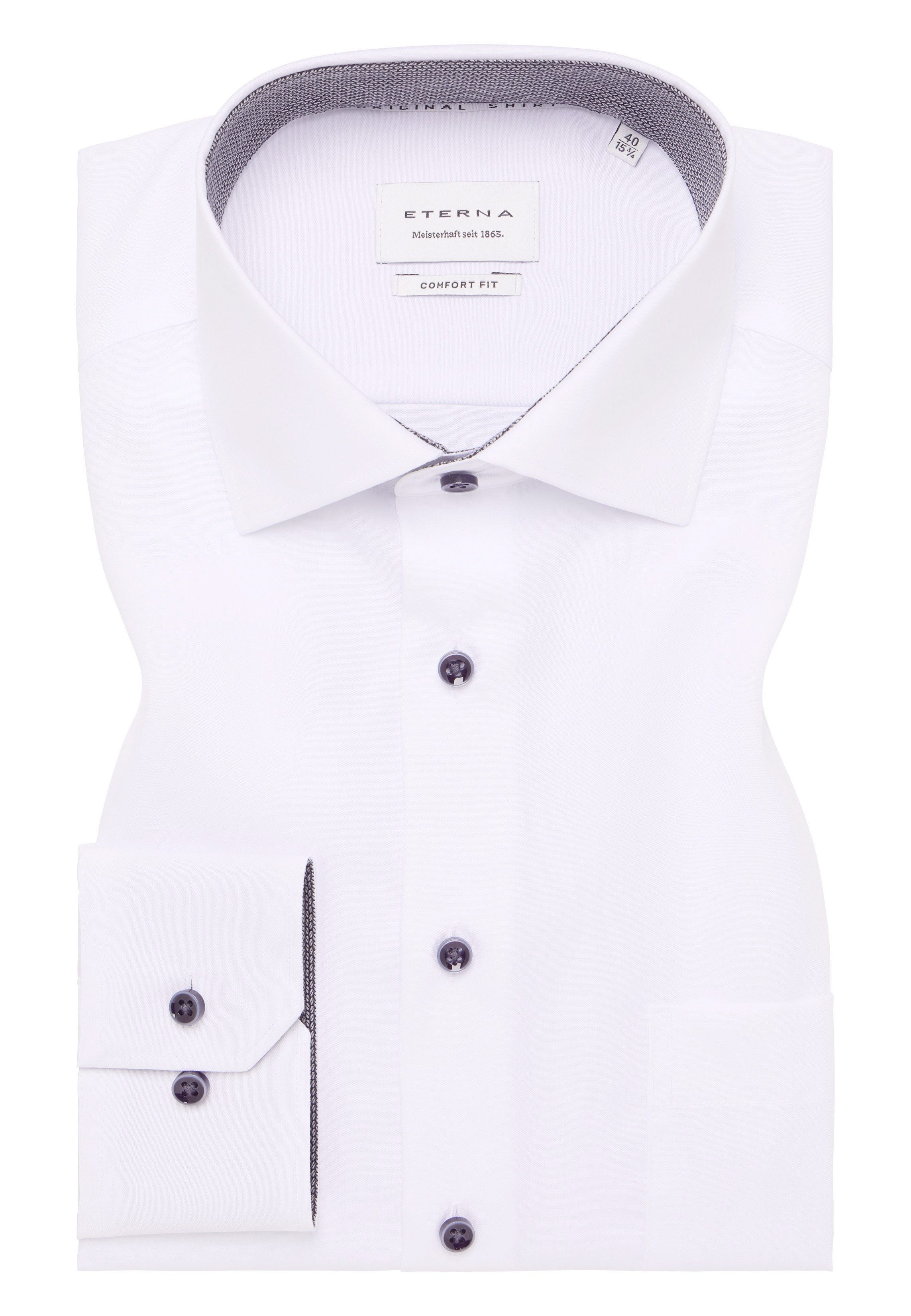 Eterna Businesshemd ETERNA COMFORT FIT Langarm Hemd weiß popeline 1311-00-E15K - ORIGINAL