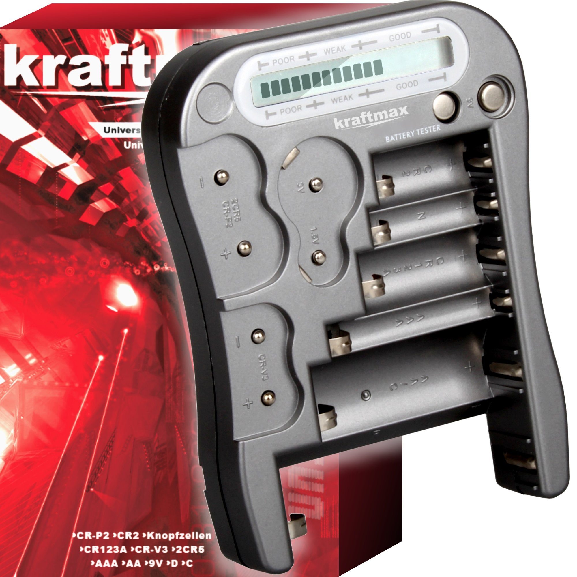 Batterietester Batterietester V2 Professional - Universal Batterie und Akku Testgerät