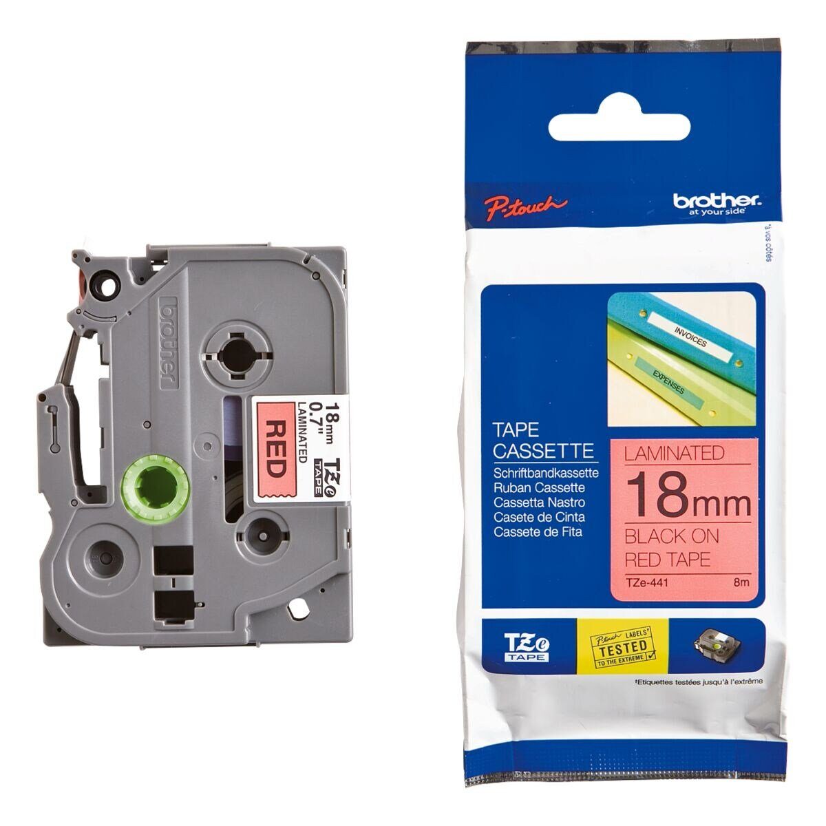 Brother Beschriftungsband TZe, 18 mm x 8 m, 18,00 mm x 8,00 m, laminiert