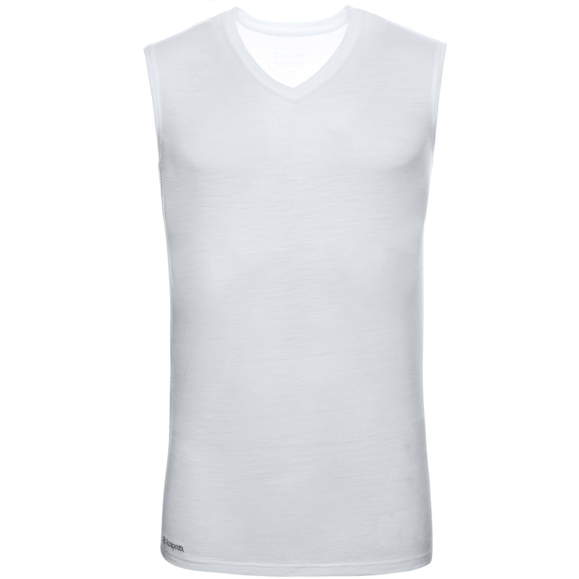 Kaipara - Merino Sportswear Funktionsunterhemd Merino ärmelloses Unterhemd Herren Slimfit V-Neck 150 Off-White (1-St) aus reiner Merinowolle Made in Germany