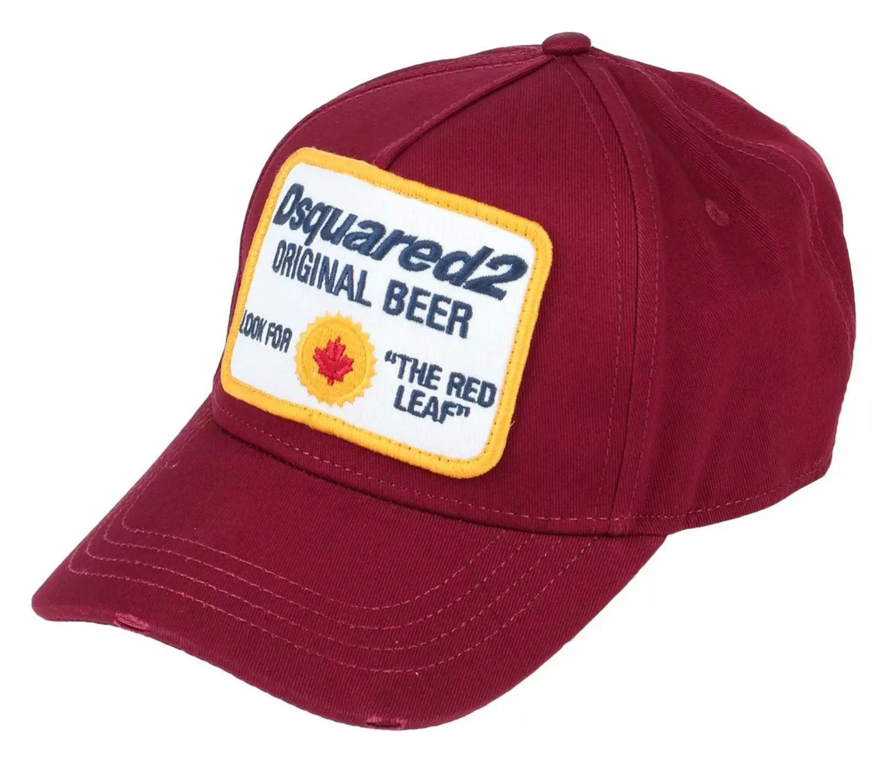Dsquared2 Baseball Cap Original Beer Oktoberfest Cap Baseballcap Unisex Original Beer Patch mit Ahornblatt-Stickerei, Distressed-Look