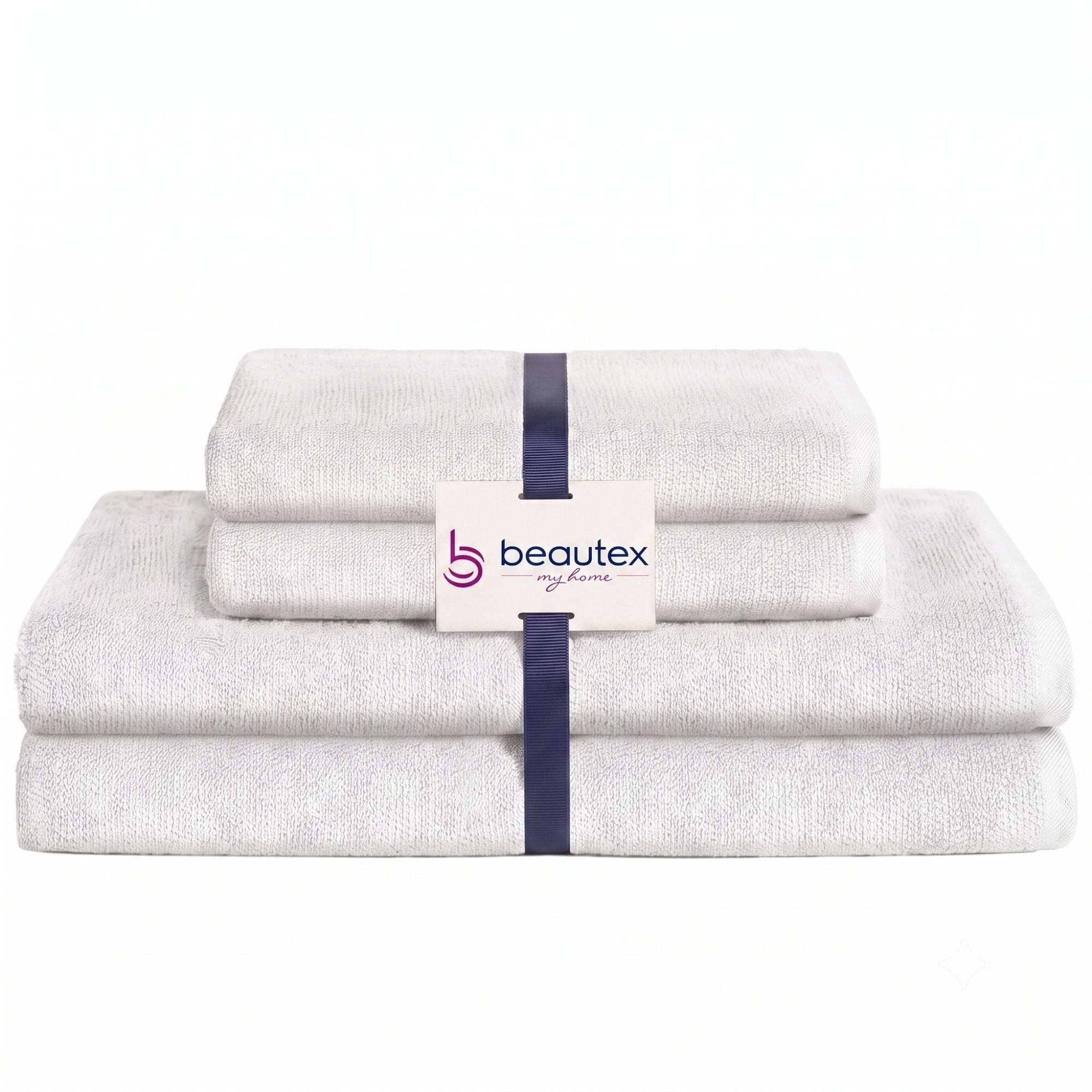 Beautex Handtuch Set, Premium Frottier Sets, 100% Baumwolle 550g/m², Multischlaufen-Optik, Frottier, saugstark, weich, flusenfrei, schnelltrocknend, schadstoffgeprüft