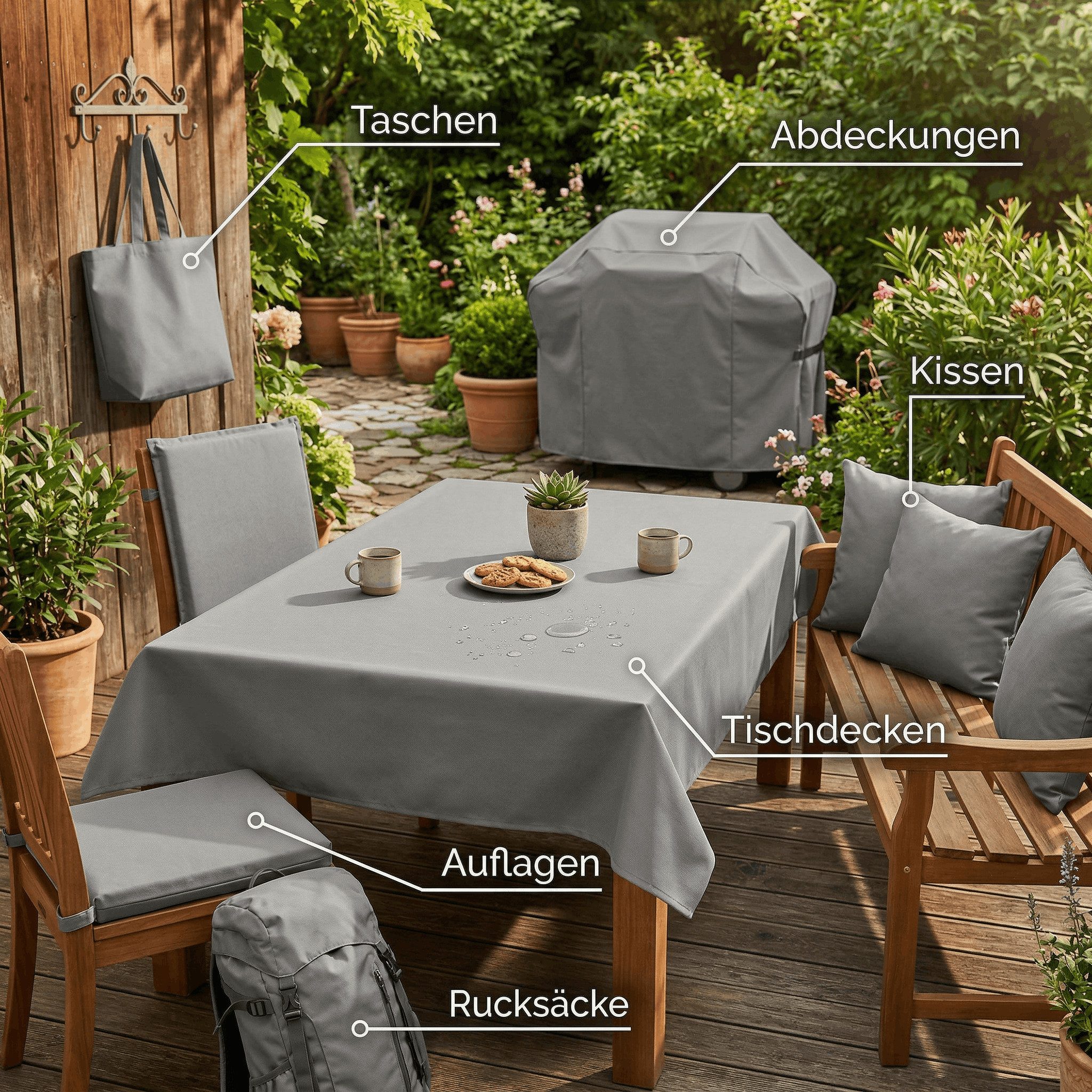 novely® Stoff SUNSET OXFORD 420D - Polsterstoff Wasserdicht Outdoor-Stoff, UV-Beständig, Schmutzabweisend, Robust, Meterware, 1lfm