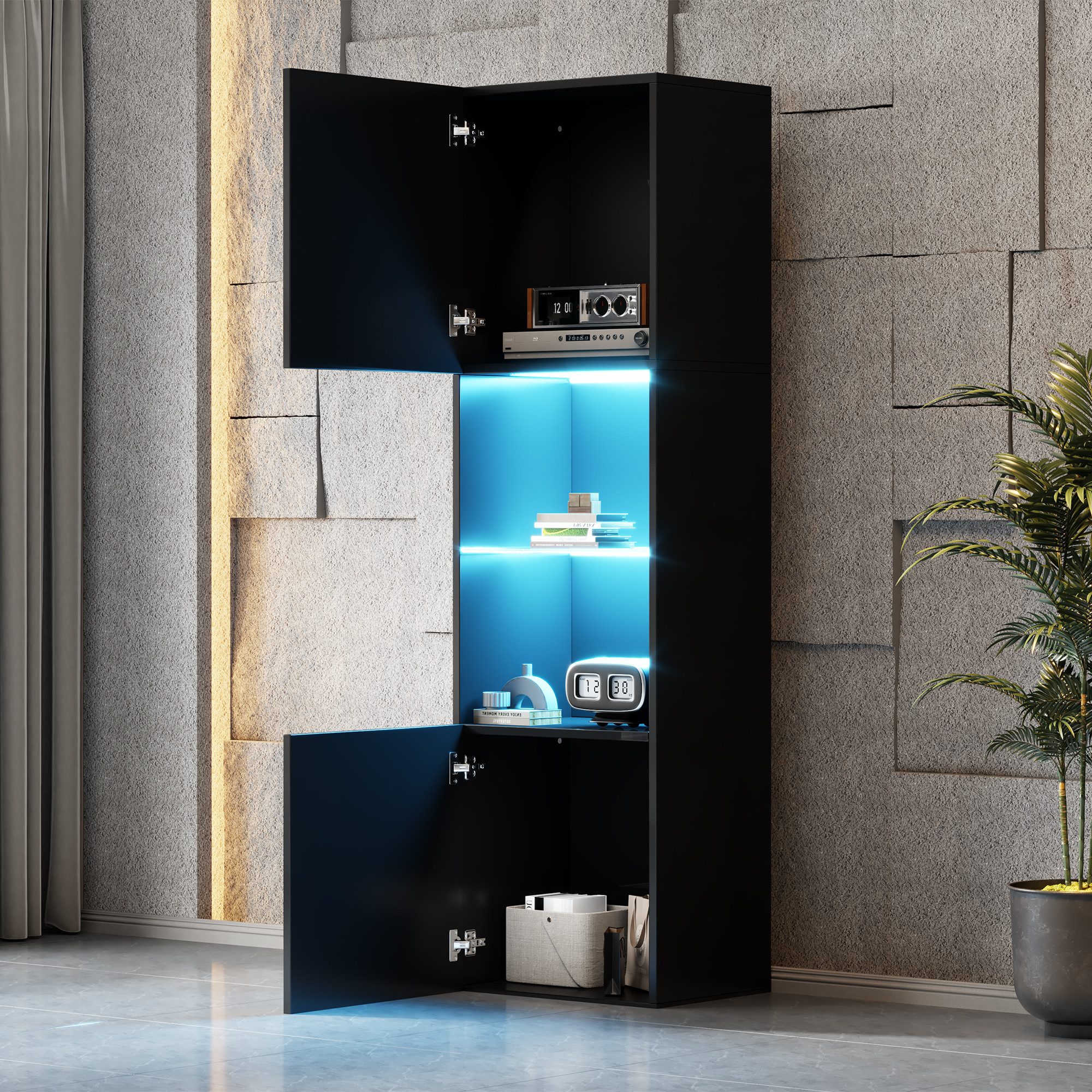 REDOM Vitrine Moderner Vitrinenschrank in Weiß günstig online kaufen