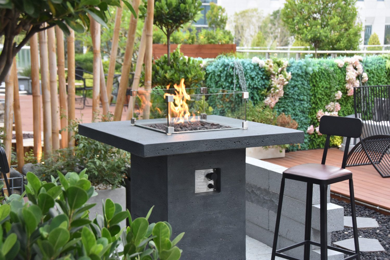 ELEMENTI Feuertisch Gasfeuertisch "Montreal", (anthrazit), in Beton-Optik