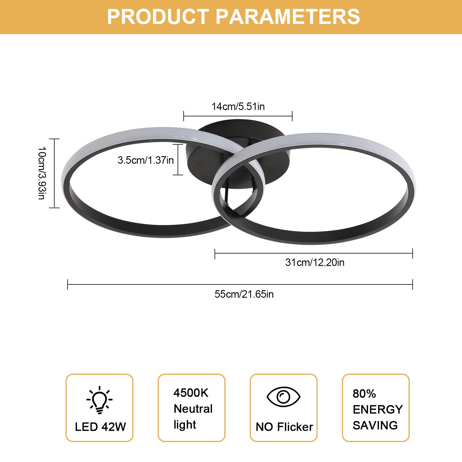Goeco LED Deckenleuchte Energiesparende Dekolampe, 42W LED-Lampe, für Schla günstig online kaufen