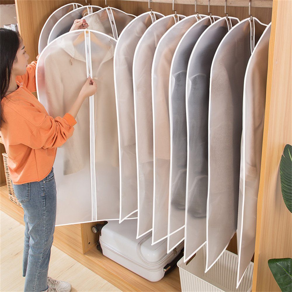 Rouemi Kleiderhülle Mantelanzug weiß-Groß Aufbewahrungsbeutel, Stück) 60×120cm Kleidersack 60×80cm, (5 Kleidersack Waschbarer