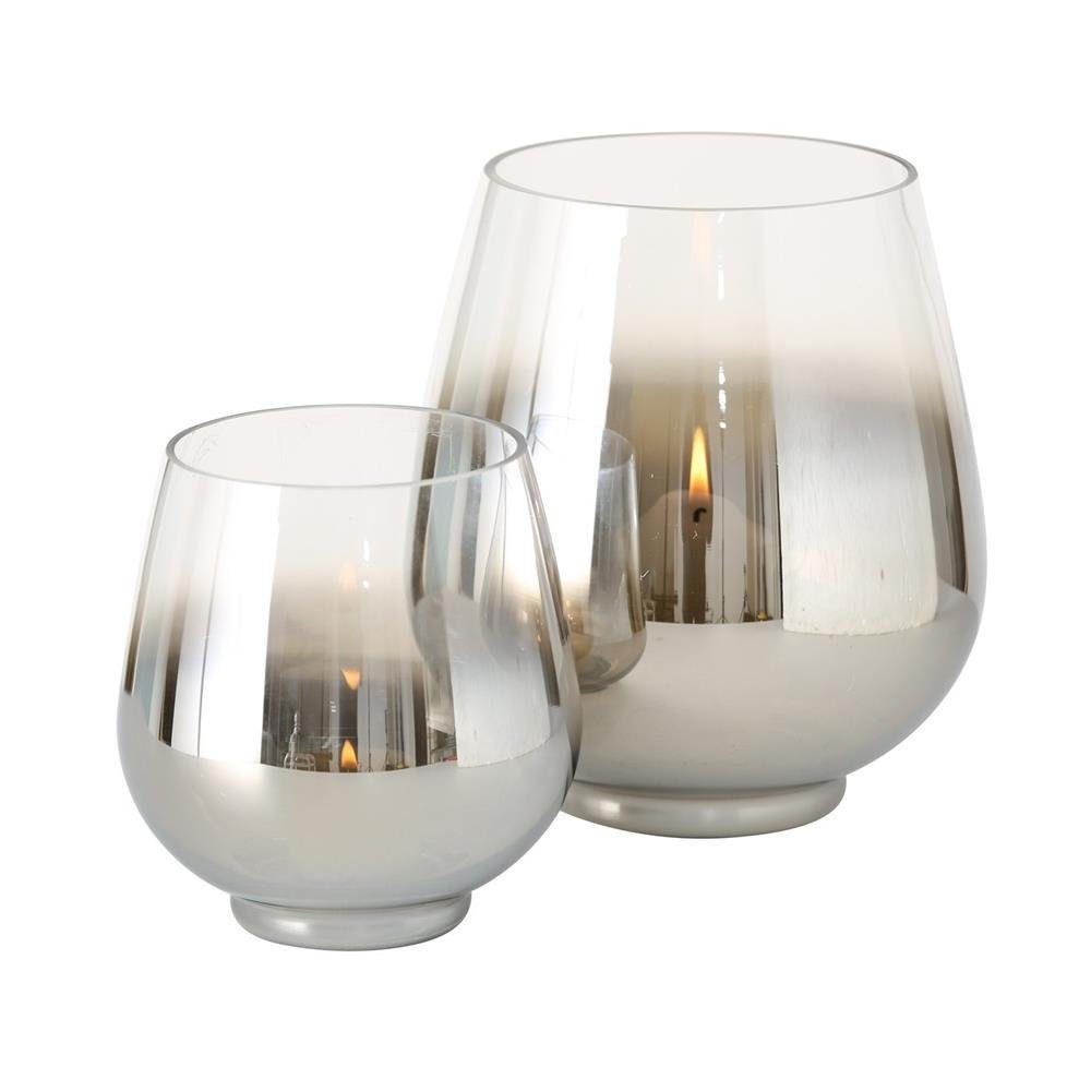 BOLTZE Windlicht Grazia, aus Glas, Silber Metallic, 20 x 18 cm günstig online kaufen