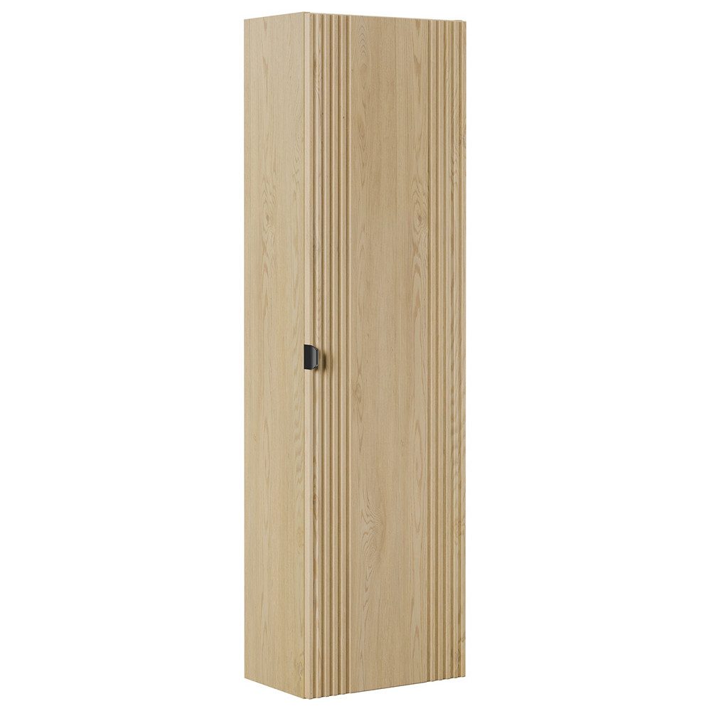 Lomadox Hochschrank OLIVA-56 Eiche Dekor Rillen Metallgriff 40 cm breit Softclose – Bild 4 von 5