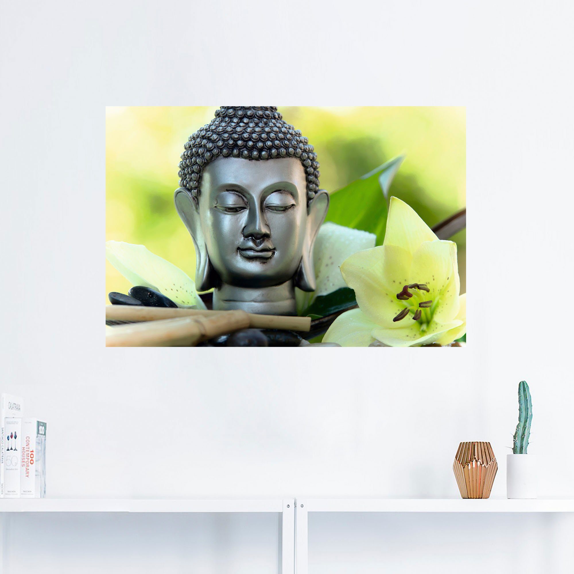 Artland Wandbild »Entspannung und Ruhe mit Buddha«, Buddhismus (1 Stück), in vielen Größen & Produktarten - Alubild / Outdoorbild für den Außenbereich, Leinwandbild, Poster, Wandaufkleber / Wandtattoo auch für Badezimmer geeignet-HomeTrends