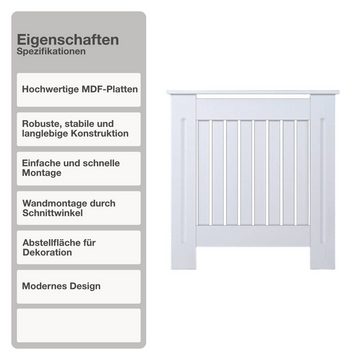 STADO Heizungsverkleidung Heizungsverkleidung Heizkörper Landhaus 78x82x19cm MDF Cover Weiß