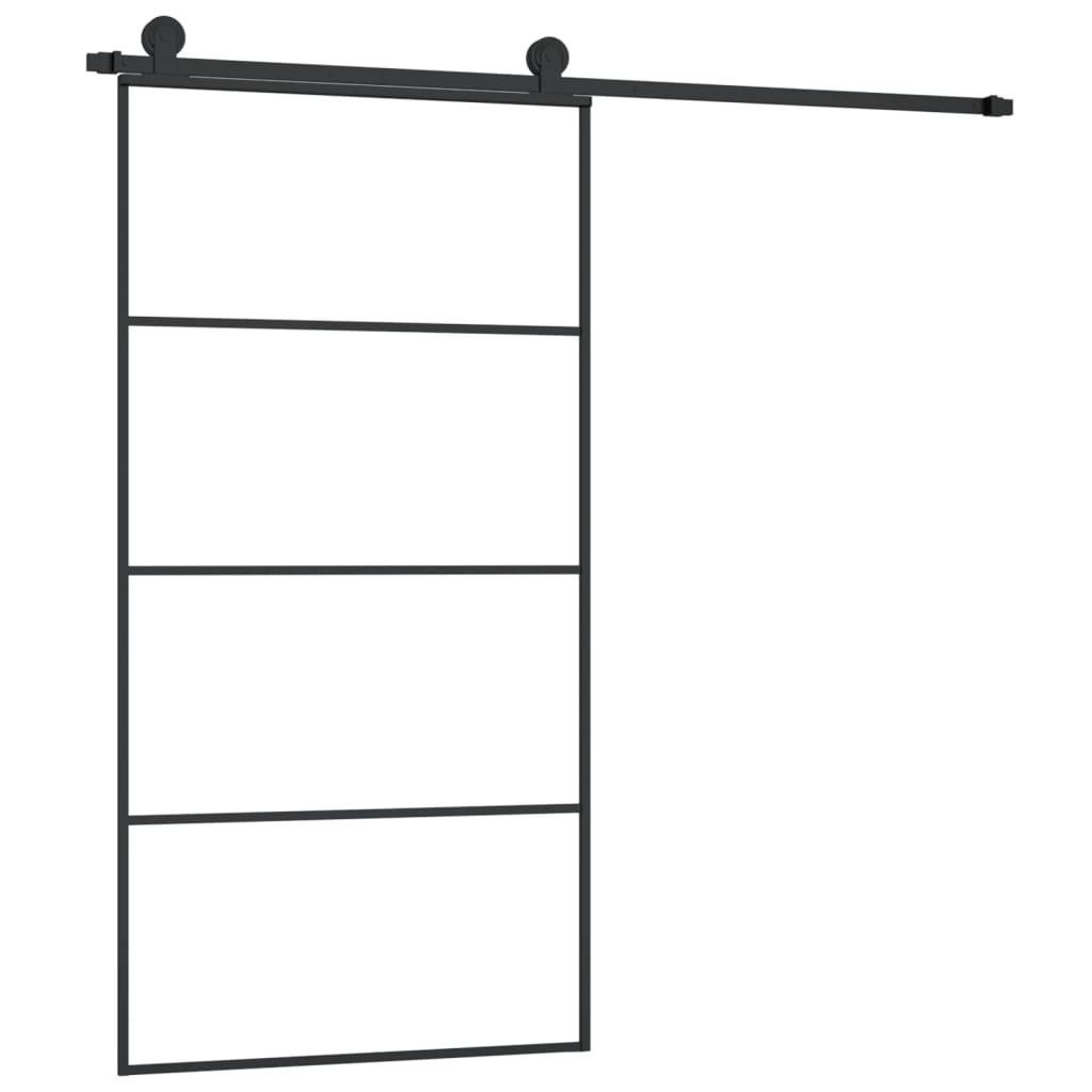 vidaXL Haustür Schiebetür mit Beschlag 102,5x205 cm ESG-Glas & Aluminium (1 günstig online kaufen