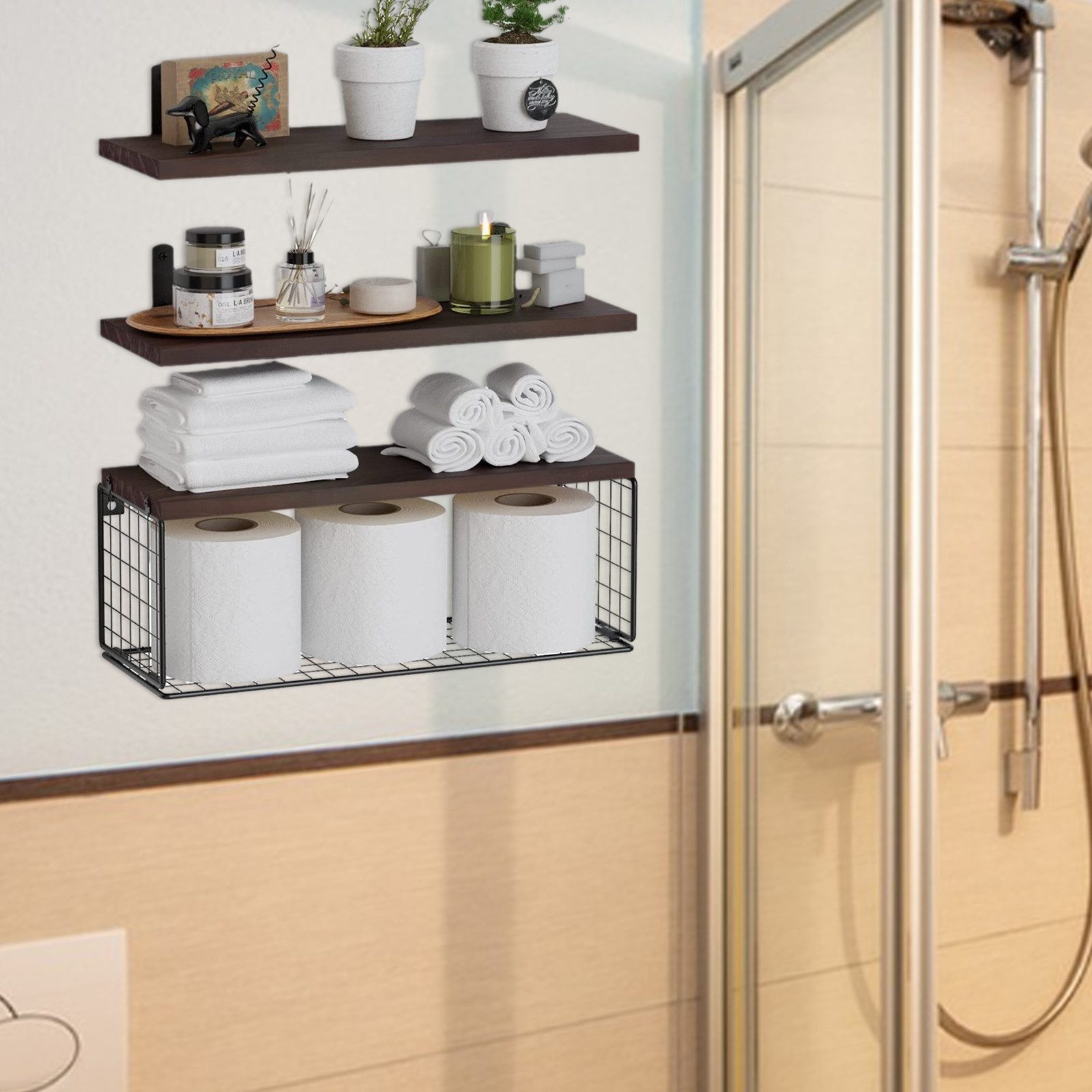 MODFU Wandregal 3+1 Set Wandregale Schweberegal Hängeregal Wand Regal Holz, günstig online kaufen