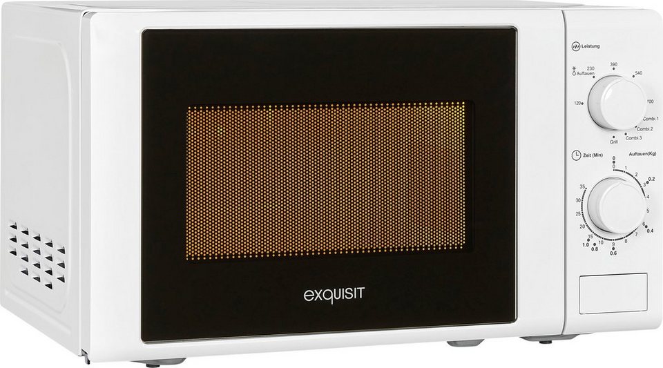 exquisit Mikrowelle MW 900-030G weiss, Grill, Mikrowelle, 20 l,  Auftaufunktion - schnelles und schonendes Auftauen Ihrer Lebensmittel