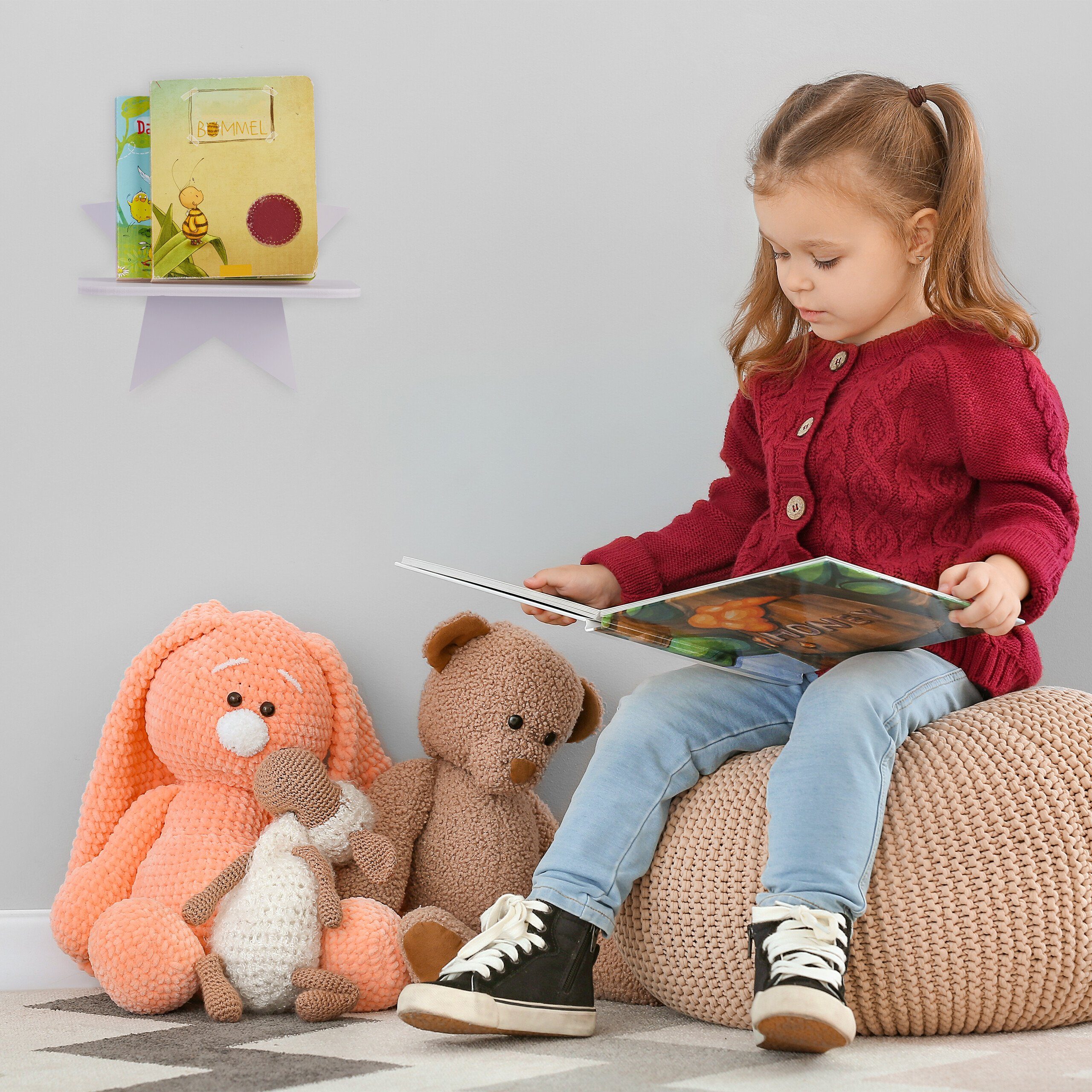 relaxdays Wandregal Stern Kinderzimm