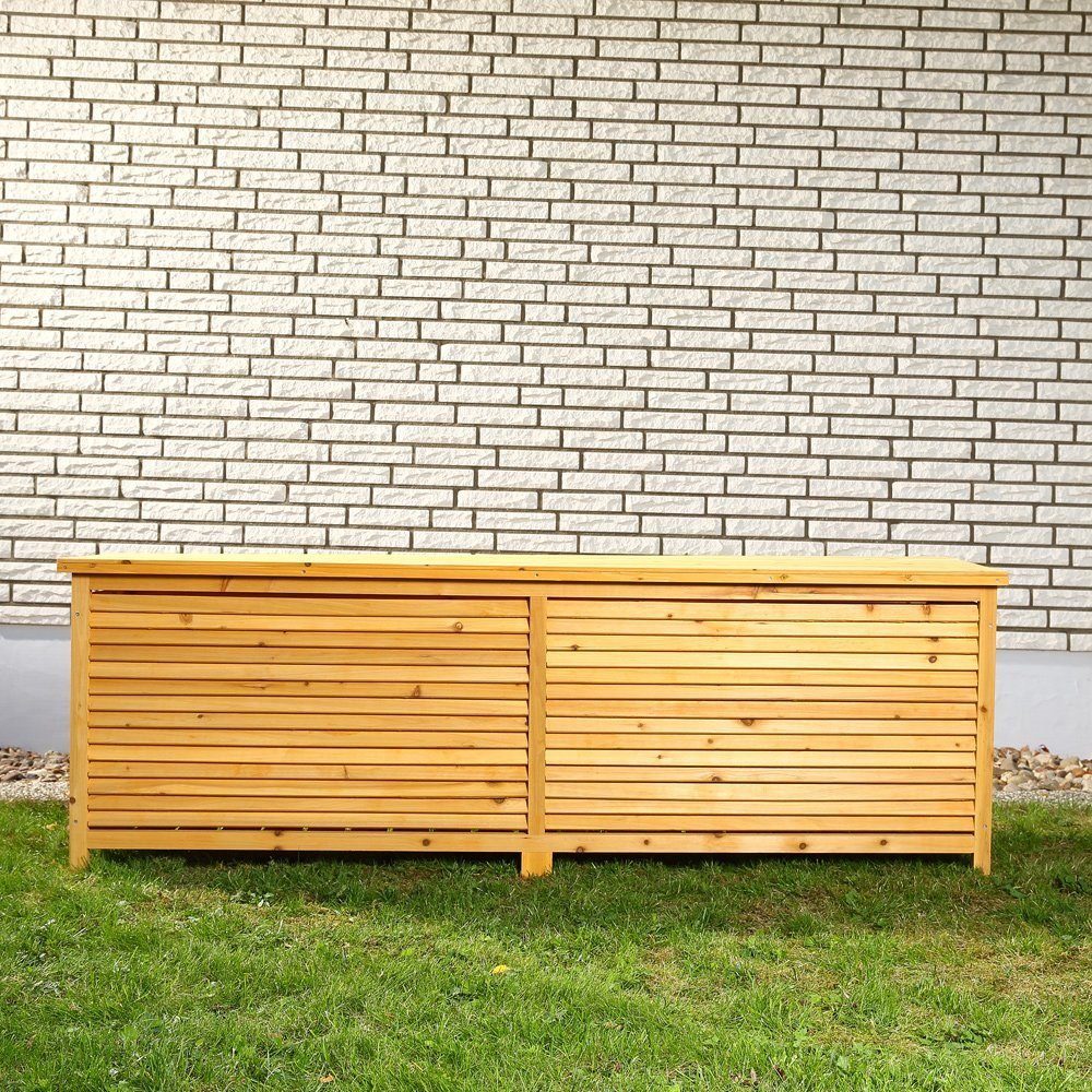 Melko Auflagenbox Auflagenbox Kissenbox aus Holz in Braun Gartenbox Breite 170CM Truhe (Stück), Rostfrei