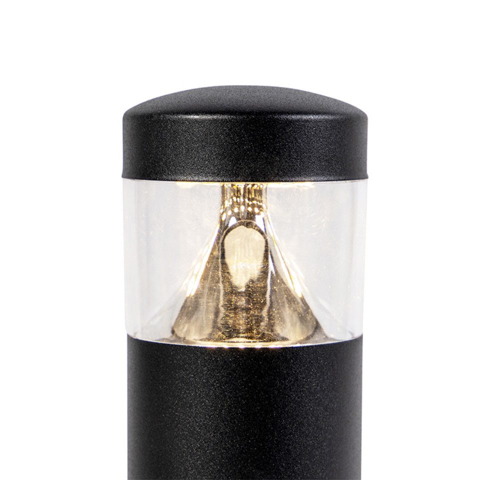 Qazqa Außen-Stehlampe Roxy, LED fest integriert, (nicht austauschbare) LED, Schwarz, Modern, Edelstahl, 1-flammig