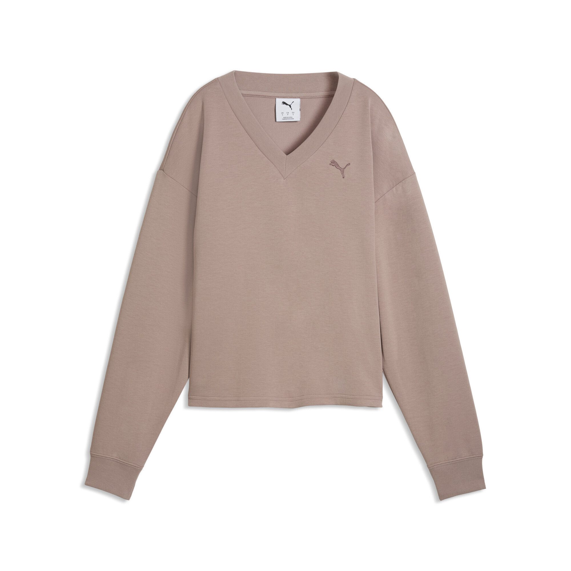 PUMA Sweatshirt Essentials Elevated Sweatshirt mit V-Ausschnitt Damen günstig online kaufen