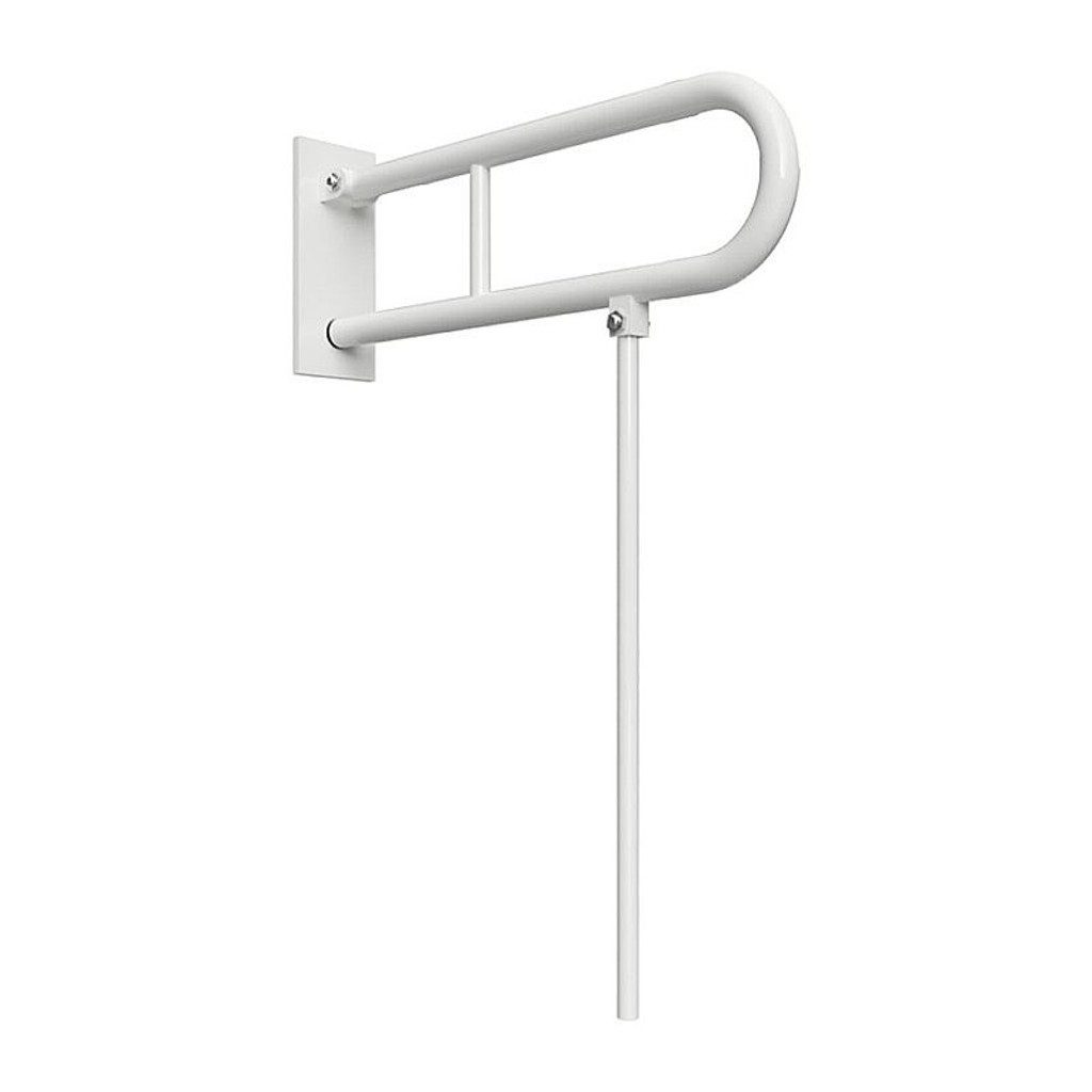 BRILLANTBAD® Stützklappgriff BELP Stützklappgriff U-Form mit Standfuß Eisen Weiß Bad & WC >> Bohren
