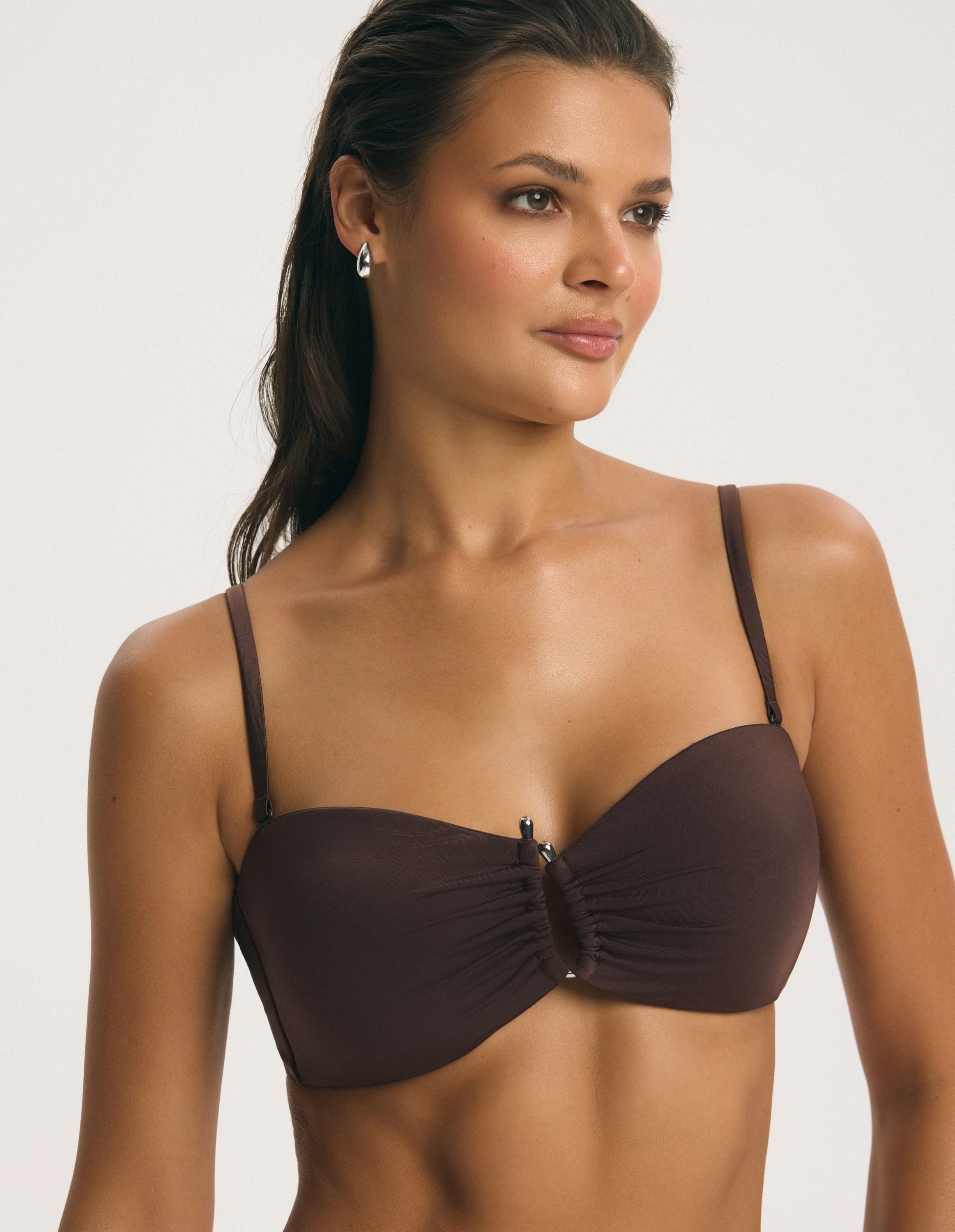 ESOTIQ Bügel-Bandeau-Bikini-Top Bikini Top Bandeau MONACO, abnehmbare Träger, Cut out