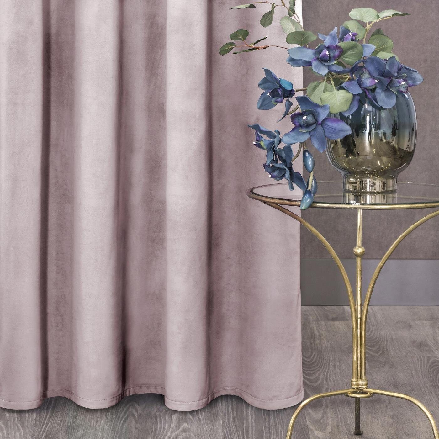 Design91 Vorhang Samtvorhänge 140x270 cm 135x300 cm (1 St), Kräuselband, blickdicht, Samt, Wohnzimmer Tunnelzug
