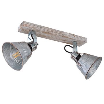 etc-shop LED Deckenleuchte, Leuchtmittel nicht inklusive, Deckenlampe Deckenleuchte Spotlampe Holz Wohnzimmerlampe 2 flammig