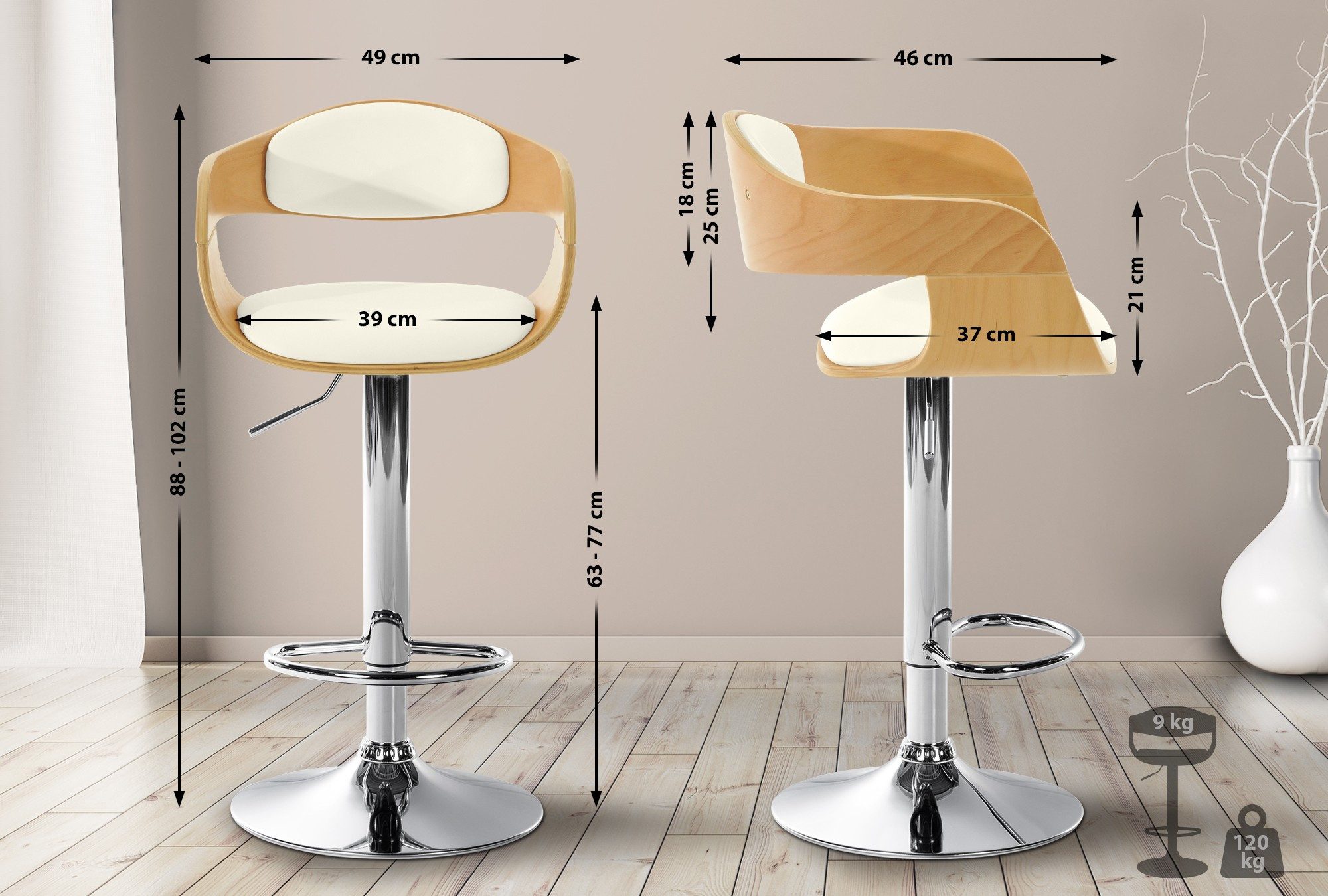 CLP Barhocker Kingston, Kunstleder-Bezug, Hocker-Sitz aus günstig online kaufen