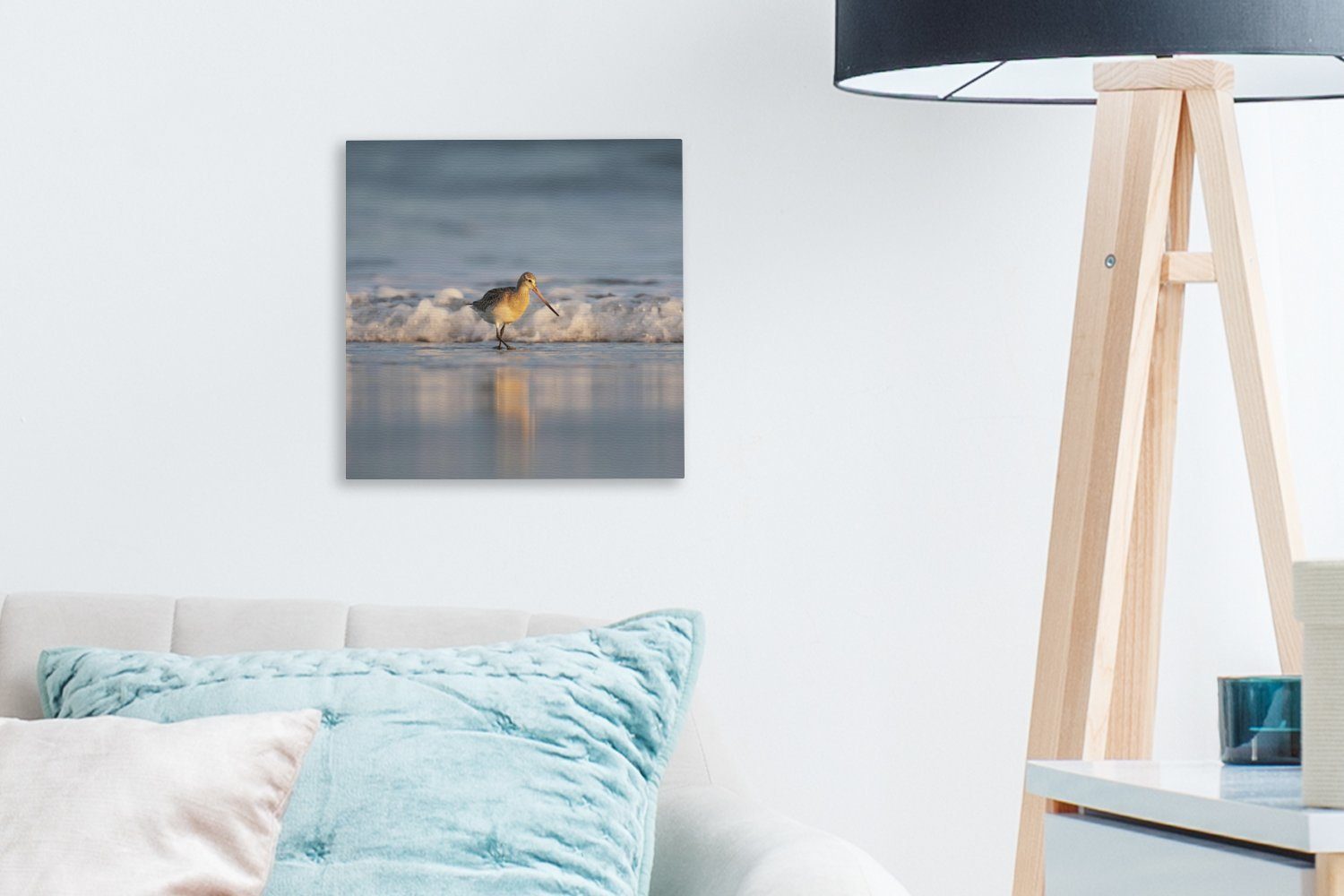 Schlafzimmer Leinwandbild OneMillionCanvasses® für Bilder Leinwand der Küstenlinie, St), entlang Wohnzimmer (1 Rotschenkel