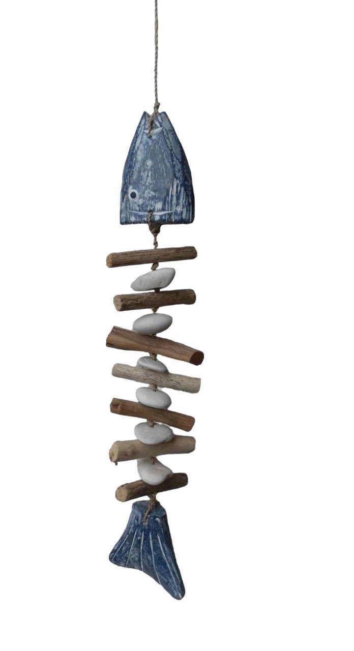 Deko-Impression Dekohänger Fishbone Dekohänger Fisch Holz Natur Treibholz Steine 50 cm (1 St)