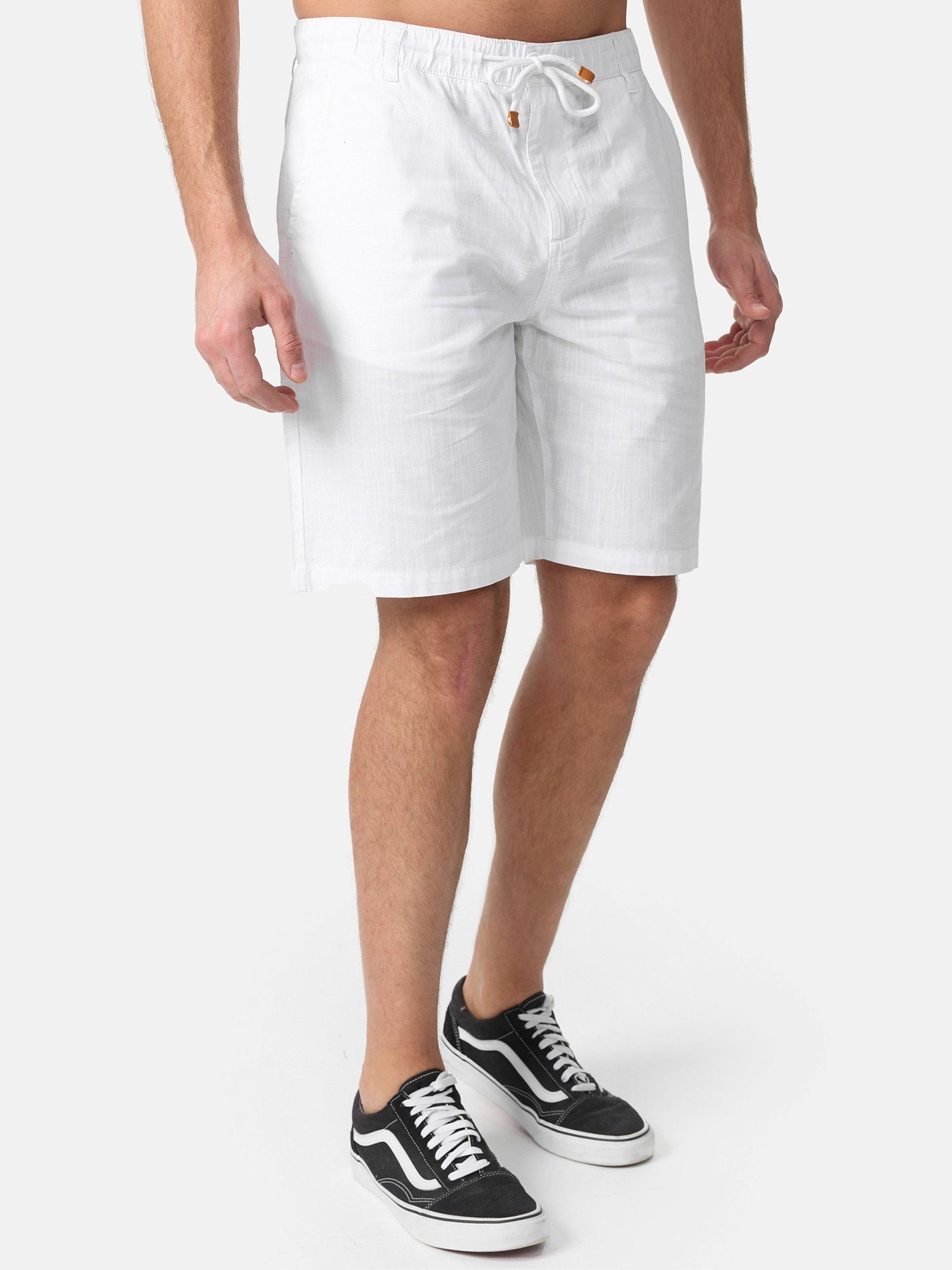 moderne in zeitlose Tazzio kurze Hose Leinen-Optik & A205 Shorts weiß